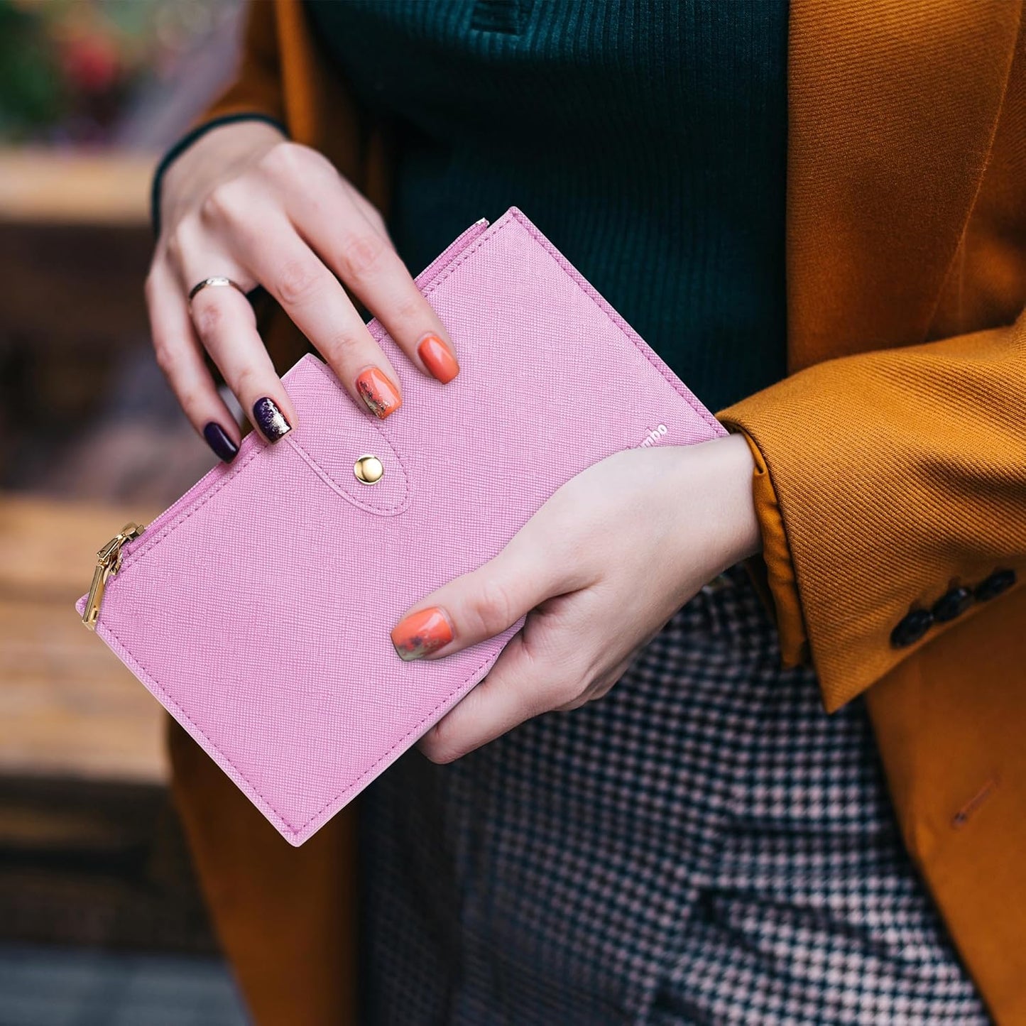 Travelambo RFID Wallet Women Large Size Bifold Multi Card Wallet Case with Zipper Pocke Credit Card Holder for Women