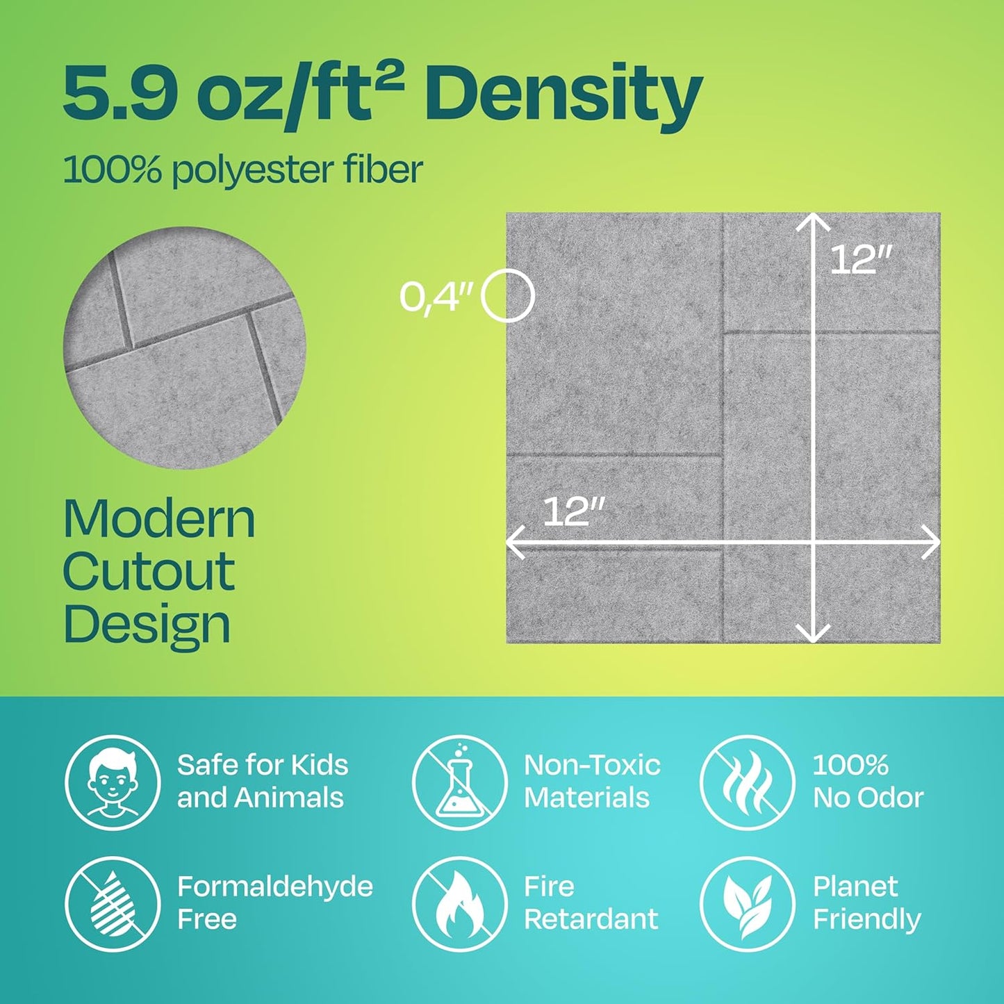 Acoustic Panels 12-Pack Soundproof Wall Panels 12"x12"x0.4" Decorative Sound Dampening for your Home, Office, Studio, Bedroom & More with Unique GridFrame Carving [Smoky White]