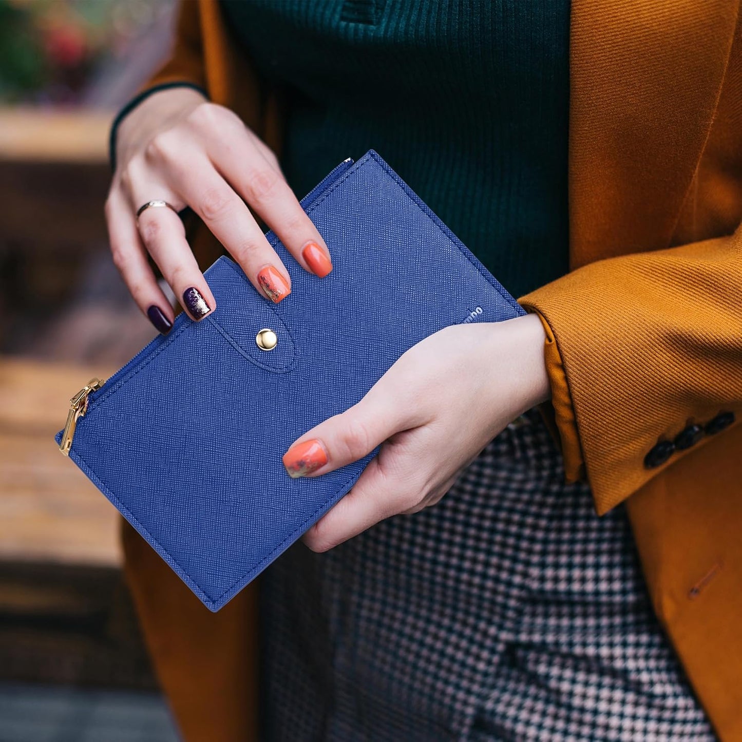 Travelambo RFID Wallet Women Large Size Bifold Multi Card Wallet Case with Zipper Pocke Credit Card Holder for Women