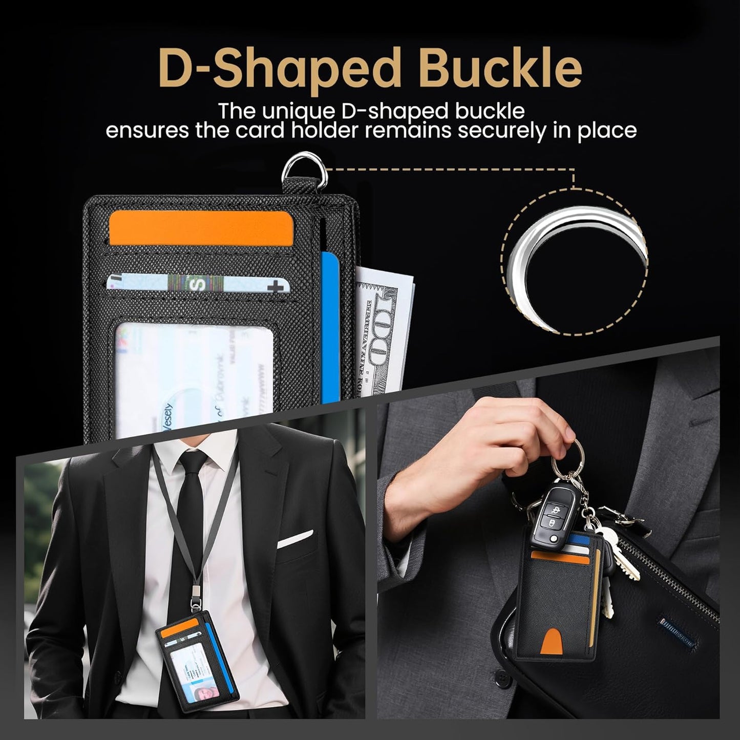 Mayski Slim Wallet, Credit Card Holder for Women, Minimalist Front Pocket RFID Blocking Card Cases, Small Wallet Women Men(Cross Black)