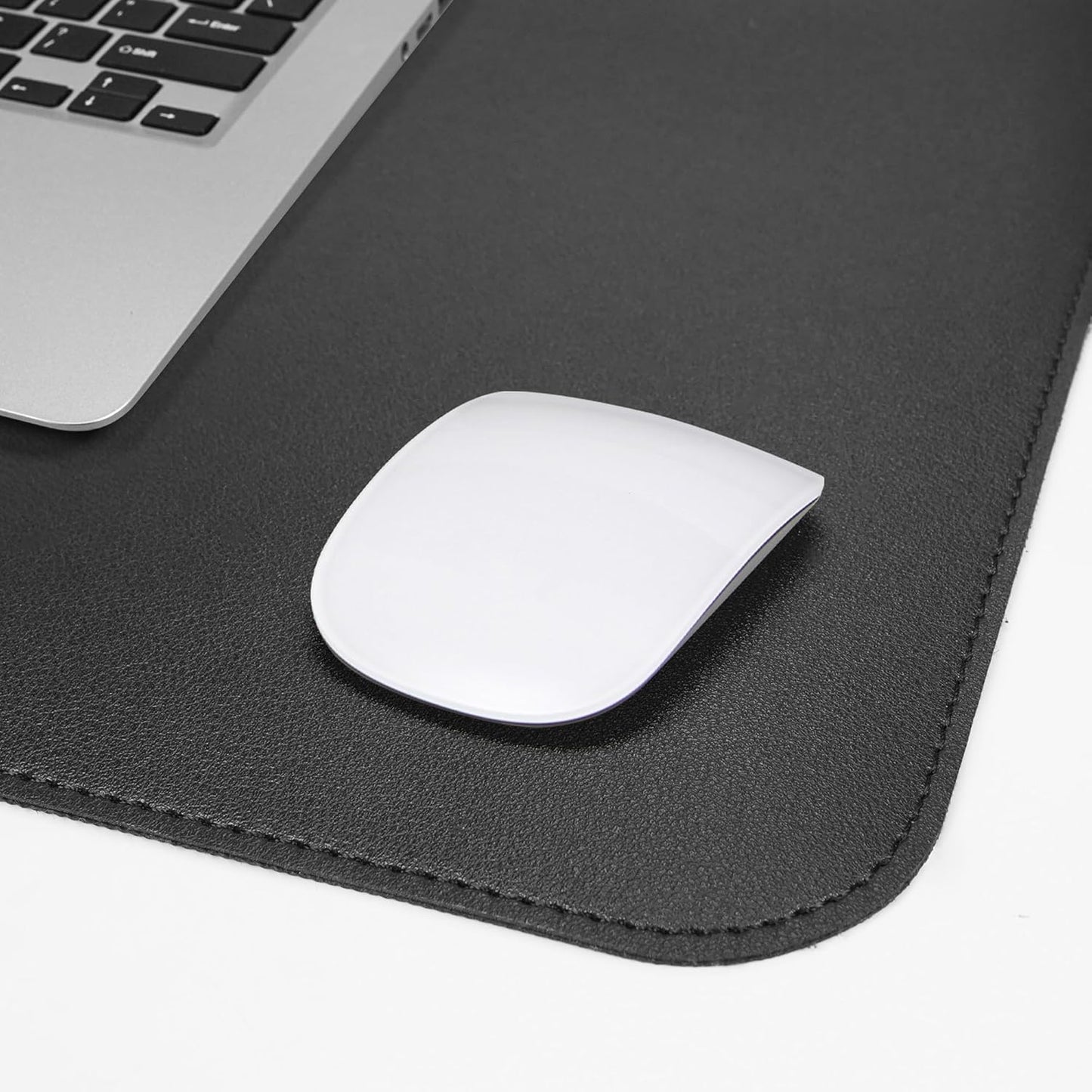 Non-Slip Desk Pad, Waterproof PU Leather Protector, Easy Clean Laptop Mat for Work/Home/Decor (Black 31.5" x 12")