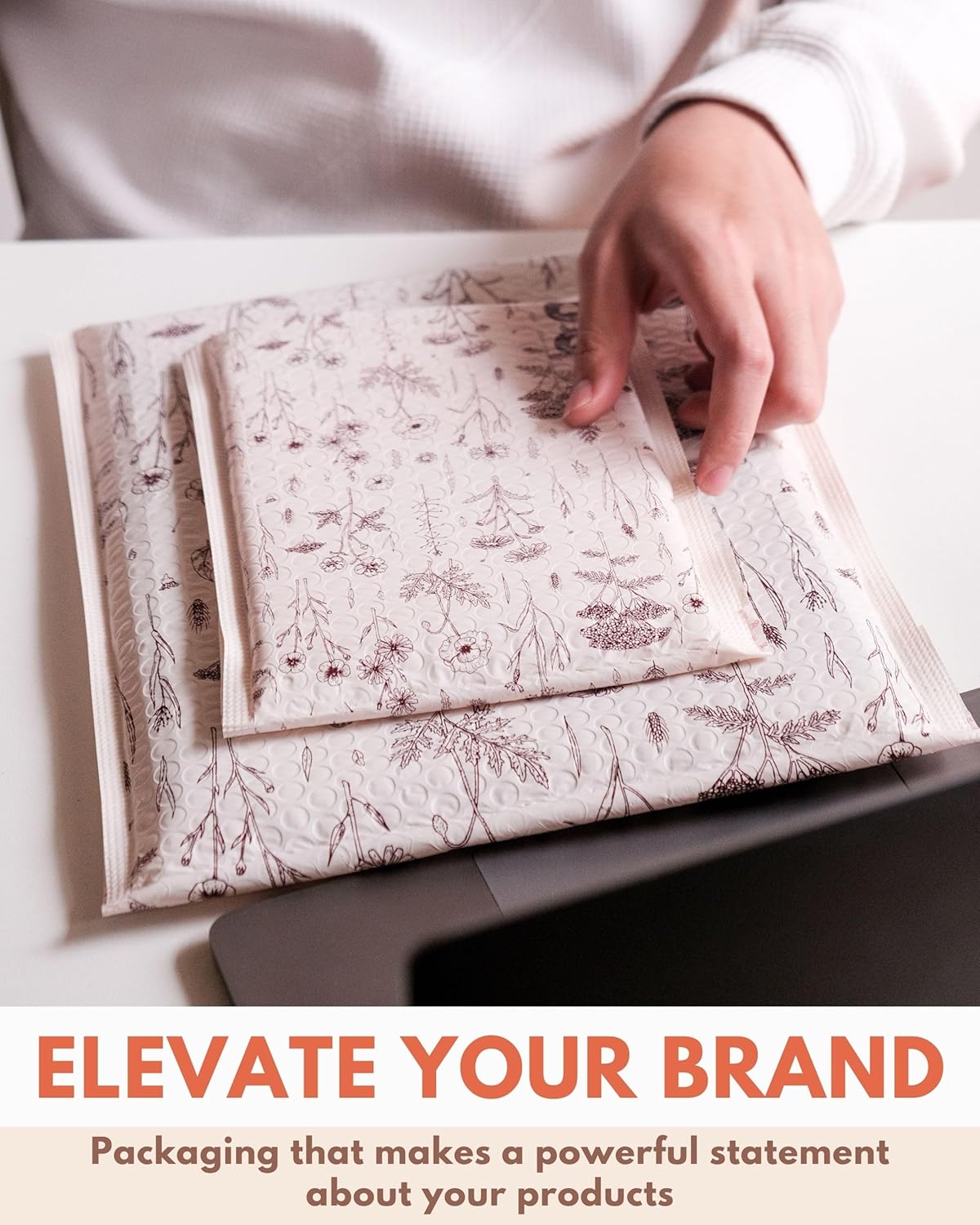 Bubble Mailers 6x9-25 Pack Biodegradable Shipping Bags for Stationery and Small Accessories - Impack Self-Seal Protective Thick Mailing Envelope for Small Items - Wildflower