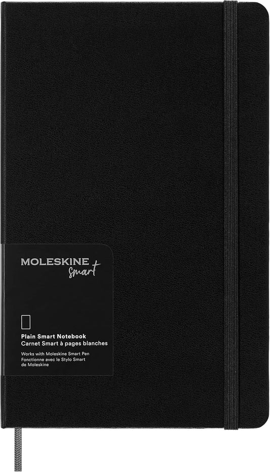 Moleskine Smart Notebook, Large, Plain, Black, Hard Cover (5 x 8.25)