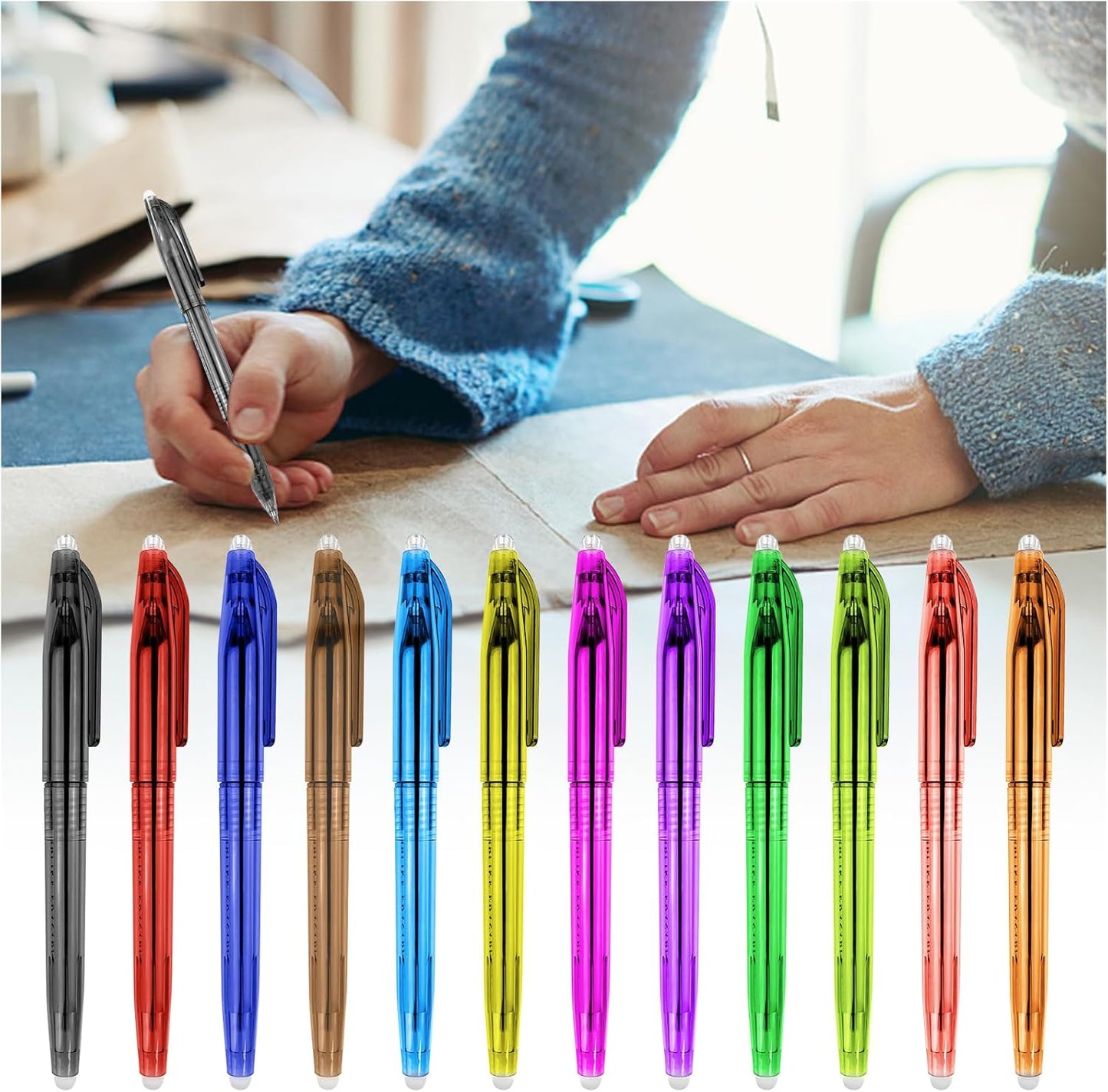 12pcs Heat Erasable Pens for Fabric Marking - Quilting, Sewing, DIY Dressmaking, Tailors Chalk