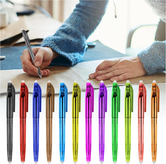 12pcs Heat Erasable Pens for Fabric Marking - Quilting, Sewing, DIY Dressmaking, Tailors Chalk