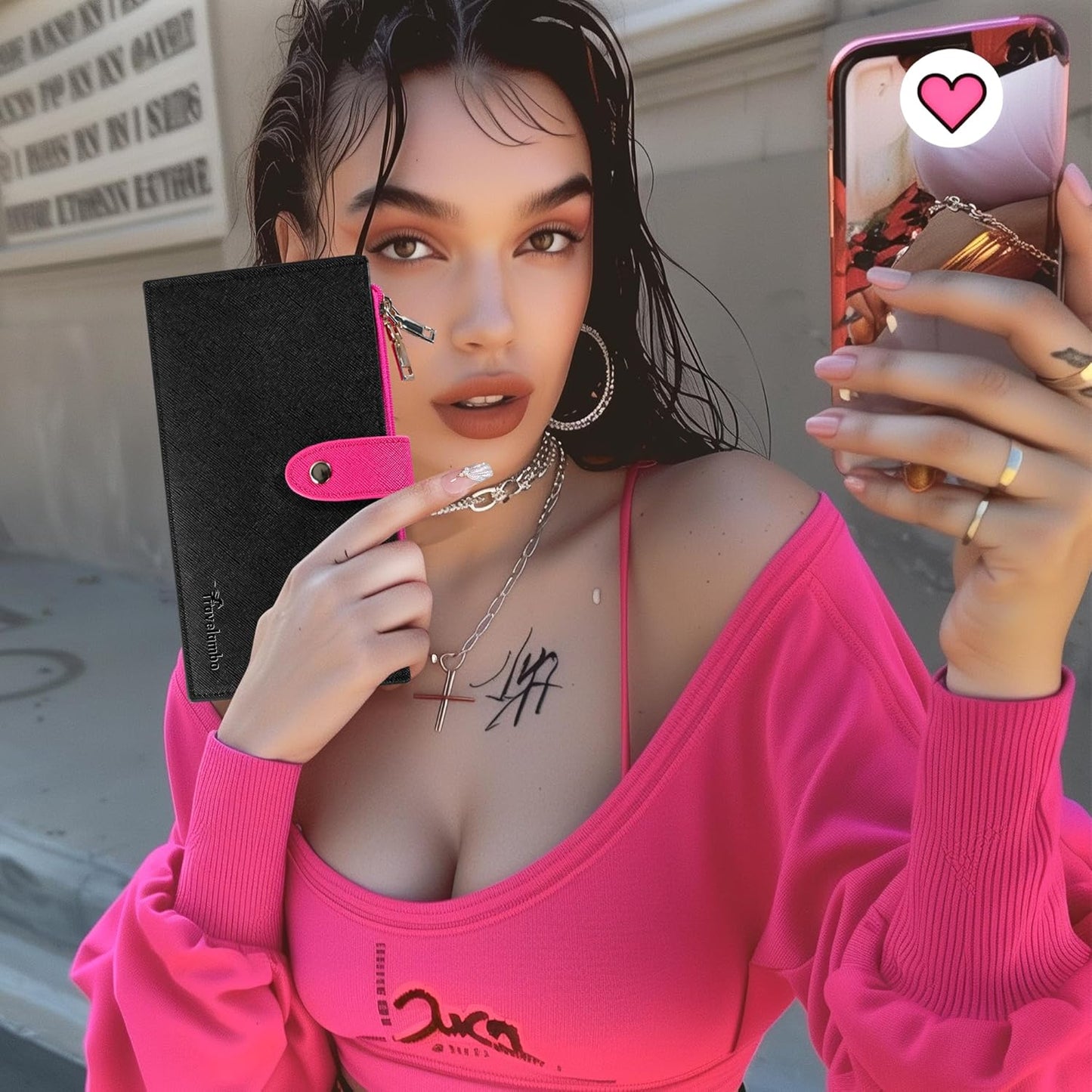 Travelambo RFID Wallet Women Bifold Multi Card Wallet Case with Zipper Pocke Credit Card Holder for Women