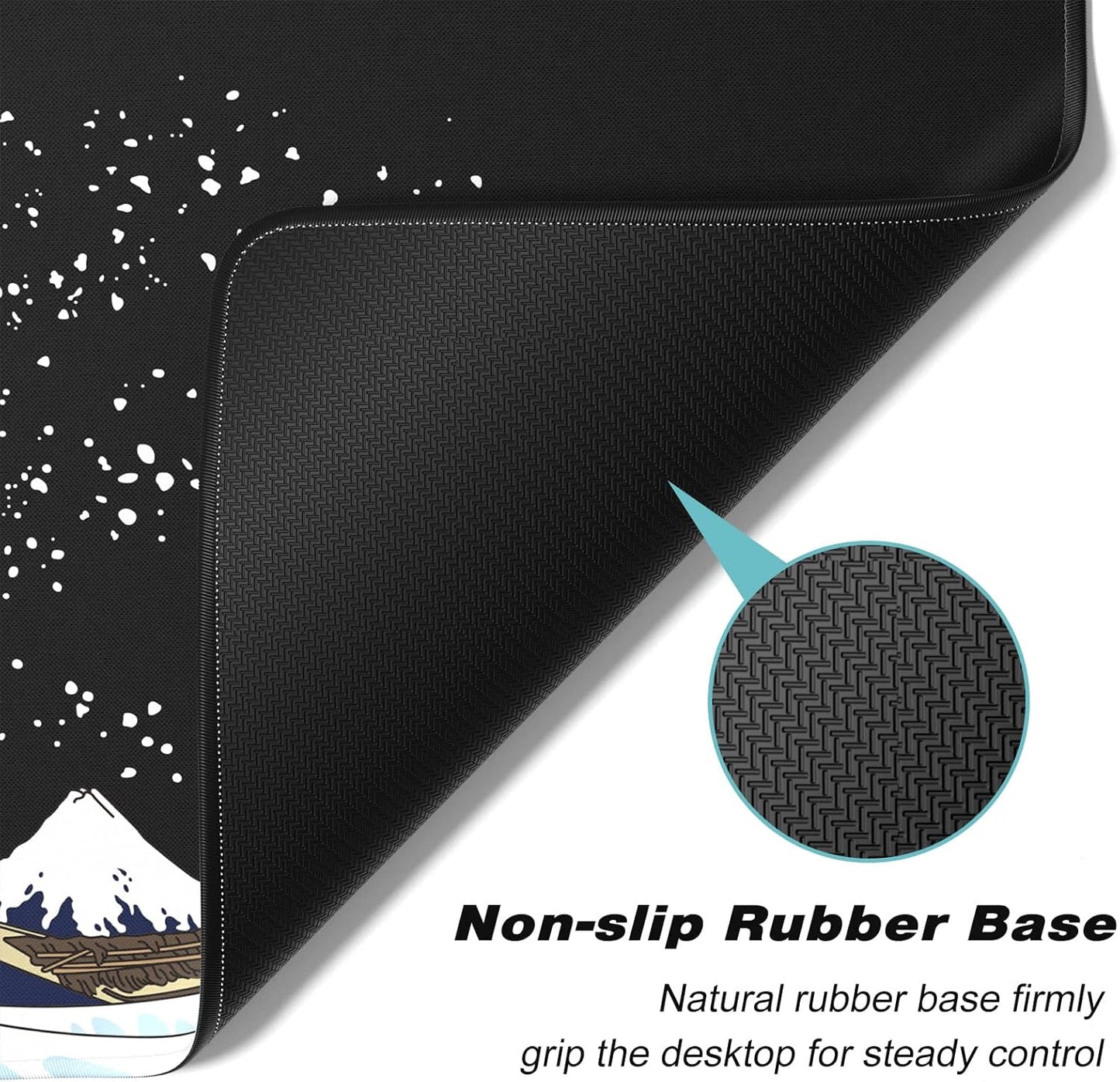 Extended Large Mouse Pad, XXL Gaming Mousepad 31.5 x 15.7 Inch, Big Computer Keyboard Desk Pad, Waterproof Mouse Mat with Stitched Edges and Non-Slip Base for Office Gaming, Sea Waves