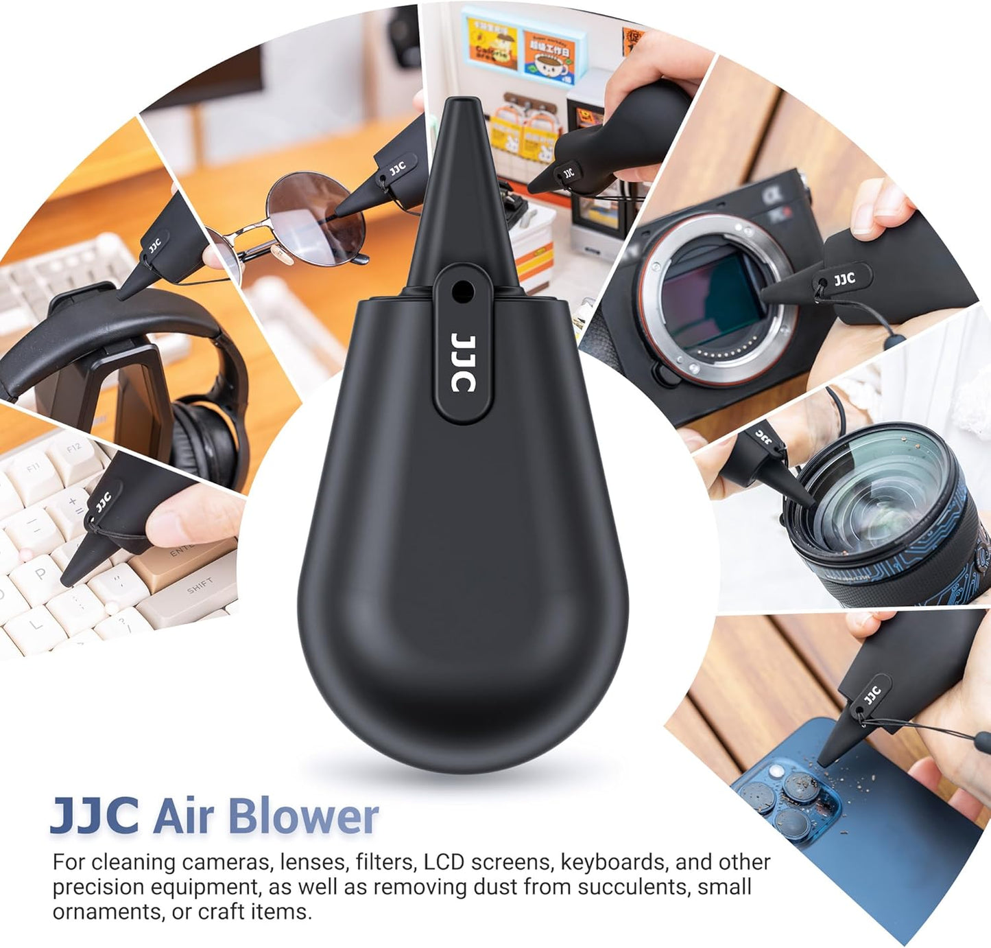 JJC Pocket-Sized Silicone Camera Dust Blower Lens Air Blower, Small Camera Lens Cleaner Air Blower for Sensor LCD Keyboards Filters Printing, Compact Portable Dust Blower for Outdoor Travel Cleaning