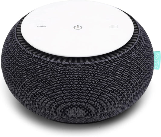 SNOOZ Smart White Noise Sound Machine - Real Fan Inside for Non-Looping White Noise, Sleep Aid for Adults, Travel, Sleeping, Bedroom, Portable, Baby Registry Essential - Charcoal