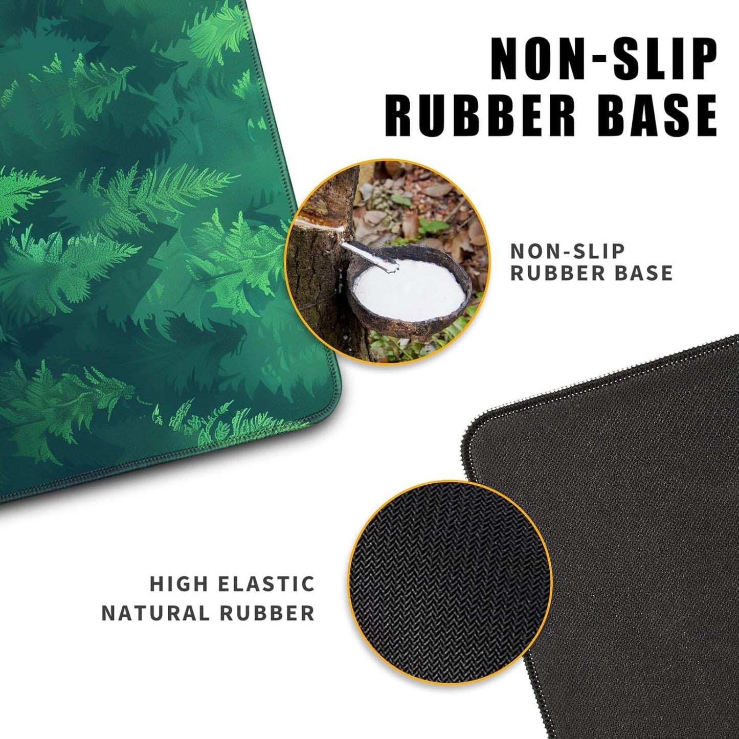 Forest Gaming Green Large Gaming Mouse Pad Keyboard Desk Pad Extended Mouse Pad Gaming Office Decor, Pc Laptop Mouse Pads Large (31.5x11.8 in) with Stitched Eges Non-Slip Base Mousepad XL