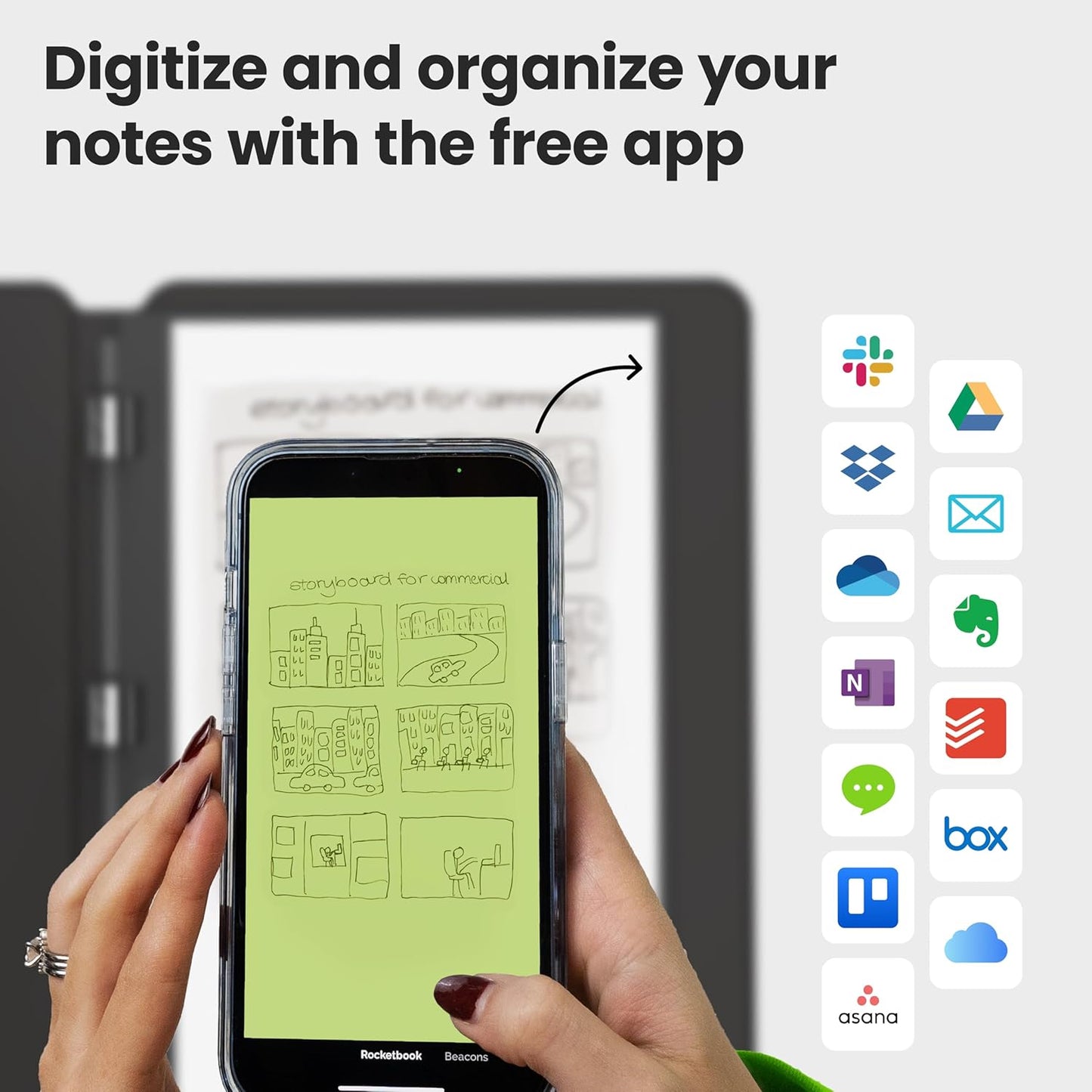 Rocketbook Pro 2.0 Reusable Professional Smart Notebook, Letter Size 8.5x11, Black - Lined & Dot Grid Pages, App-Connected, Erasable, Premium Cover, Ideal for Work Notes and Business Meetings