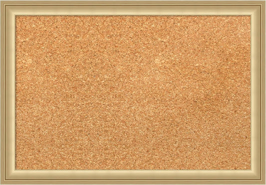 Amanti Art Natural Cork Board for Wall, 14x20 Vision Board with Gold Frame, Small Corkboard Office Decor for Home Organization, Casual Corkboard Pinboard to Display Items for Home Organization in