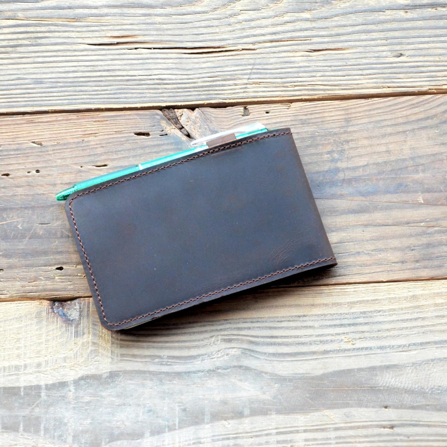 JJNUSA Leather Cover for Rite in the Rain Spiral Notebooks 3" x 5" Distressed Genuine Leather Cover for Memo Notebook Cover Pocket Notebook 3" x 5" (Dark Brown)