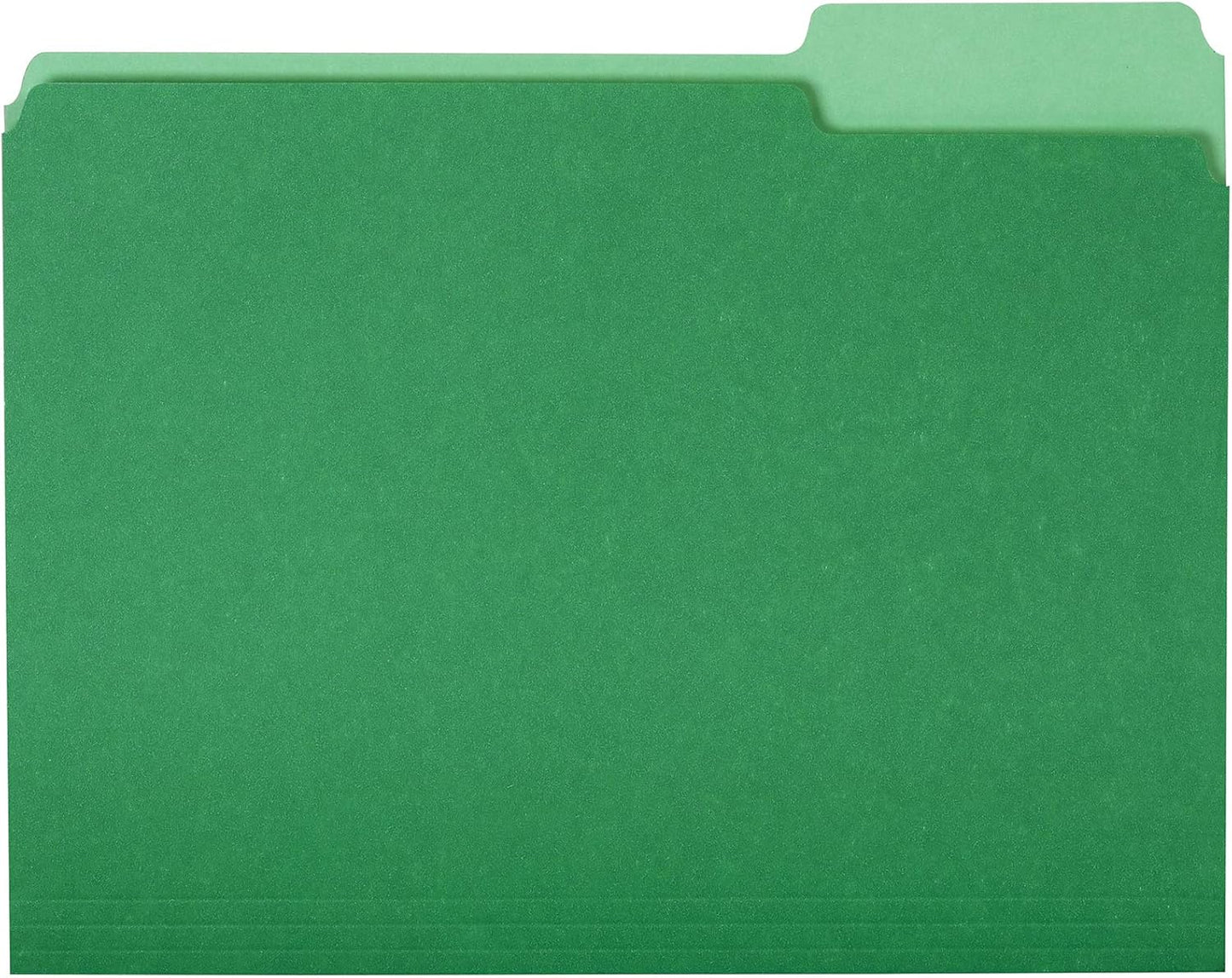 Amazon Basics File Folders, Letter Size, 1/3 Cut Tab, Bright Green, 36-Pack