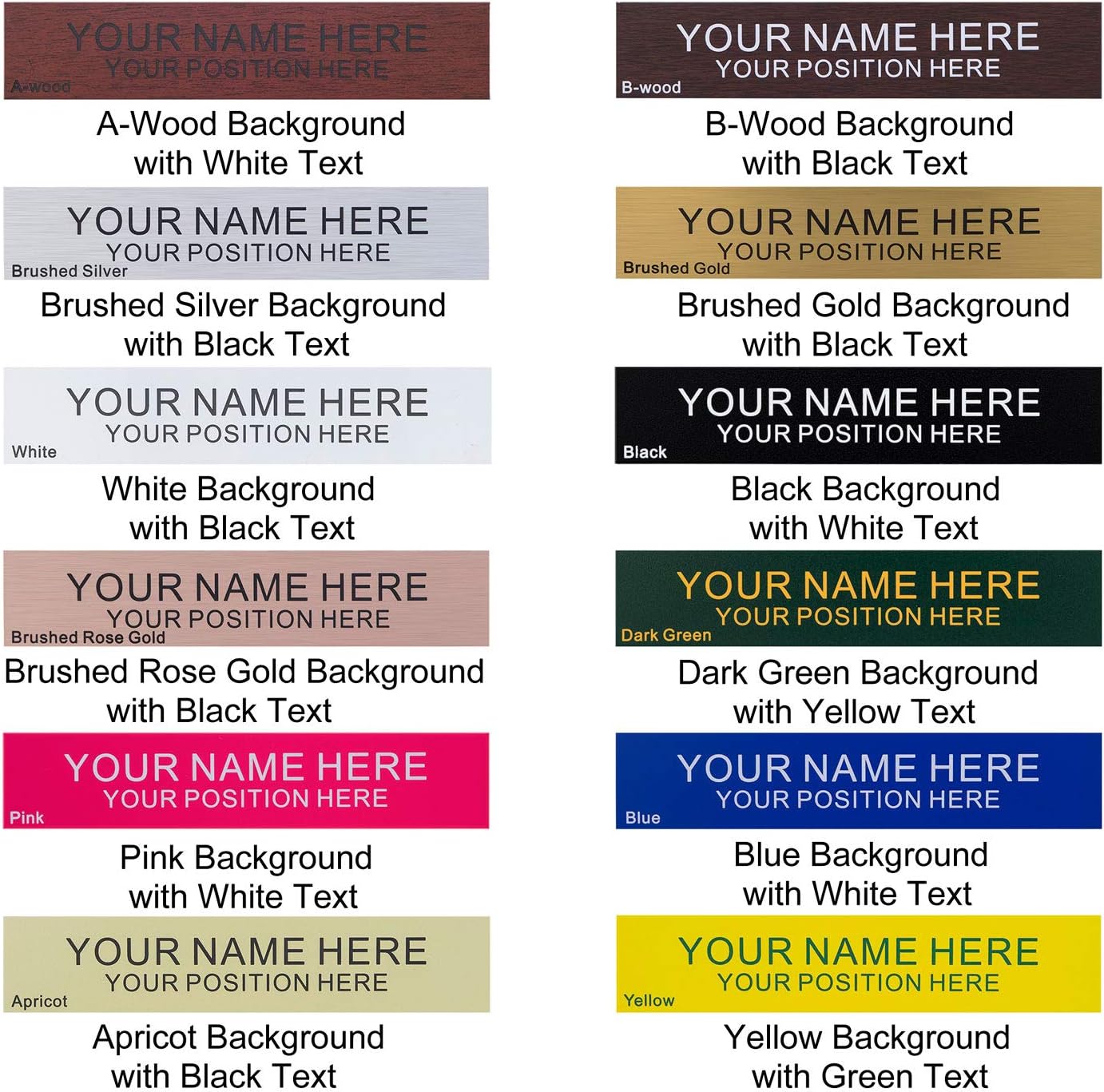 Personalized Office Engraved Name Plate With Wall or Desk Holder 2"x10"