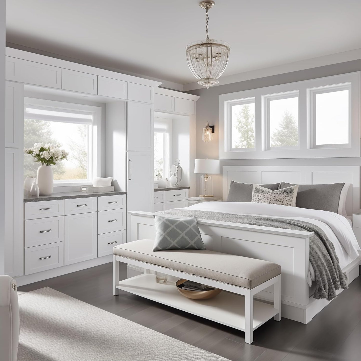 Shaker Style White RTA Base Drawer Cabinet by Solid Wood for Kitchen, Bathroom, Bedroom or Office with 3 Drawers and Soft Close(27" W x 24" Depth x 34-1/2" H)