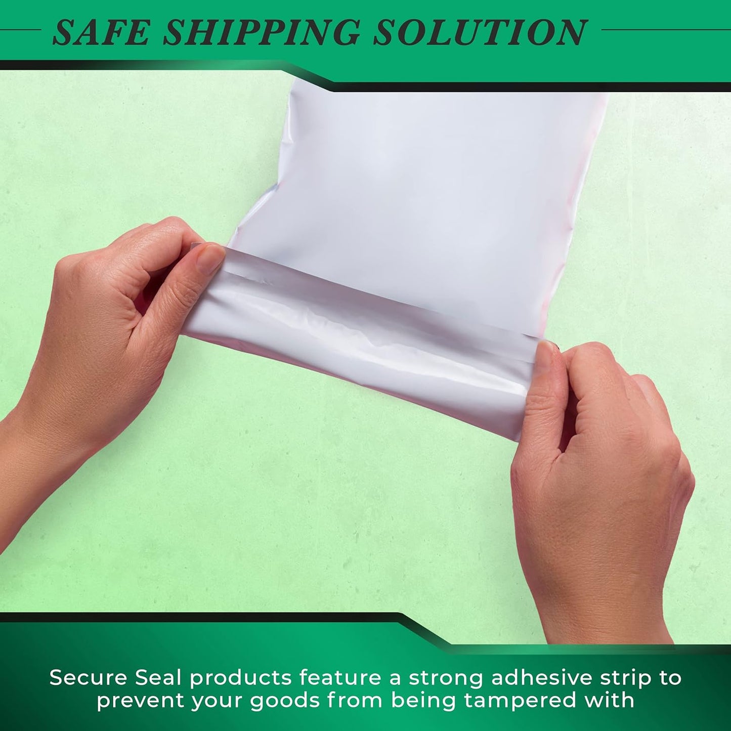 500 Pack Secure Seal White Poly Mailers - 14.5x19 Safe Shipping Bags - E-Commerce Self Sealing 2 Mil Poly Envelopes