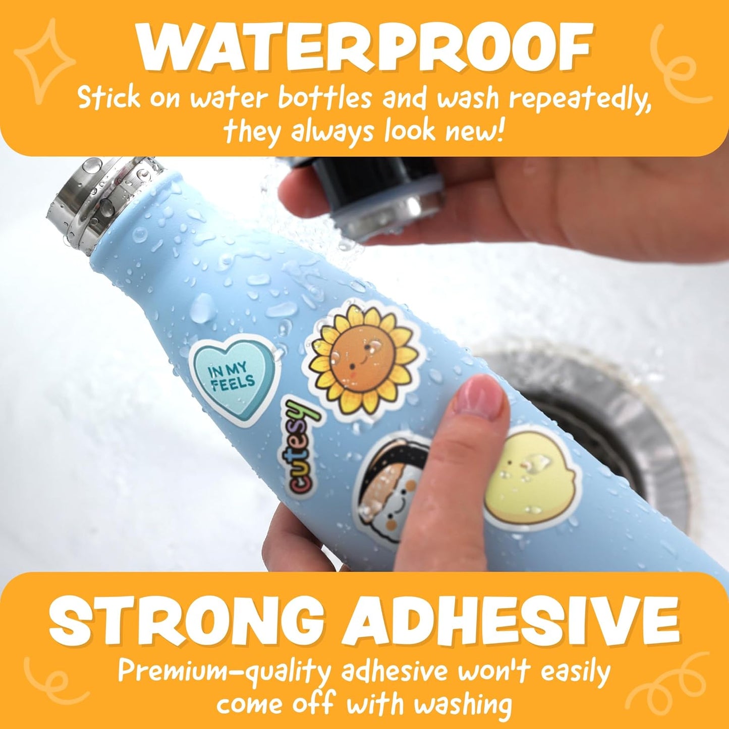 Cute Stickers for Kids - Kawaii Stickers for Kids Classroom Decor, Water Bottle & Teacher Rewards - 108pc Easy Peel Bulk Pack for Teens - Waterproof Vinyl Decals - Scrapbooking, Journaling, Notebook