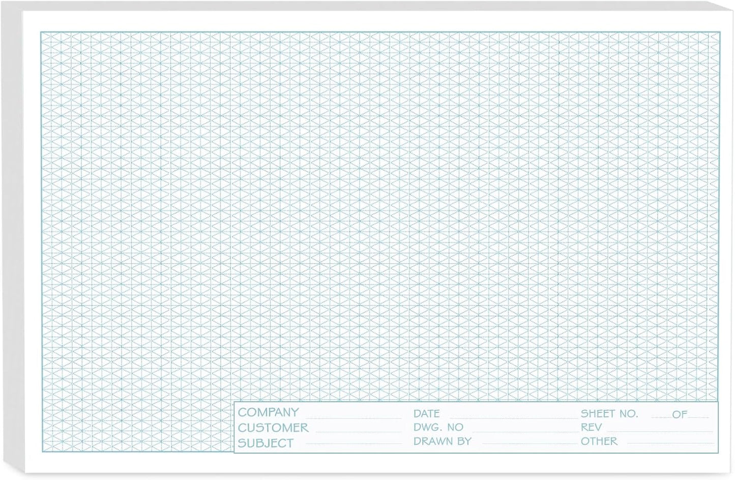 Isometric Graph Paper 11x17, 50 Sheets Large Graph Paper Pads, Top Landscape Glue Binding Blueprint Engineering Paper, Isometric Grid Paper 11x17 for Drafting, Architecture, Engineering and 3D Design