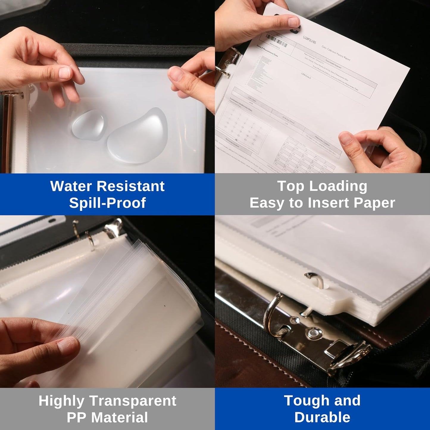 Performore 50 Sheet Protectors, Heavy Duty 8.5 X 11 Inch Clear Page for 3 Ring Binder, Plastic Sheet Sleeves, Durable Top Loading Paper Protector with Reinforced Holes, Archival Safe