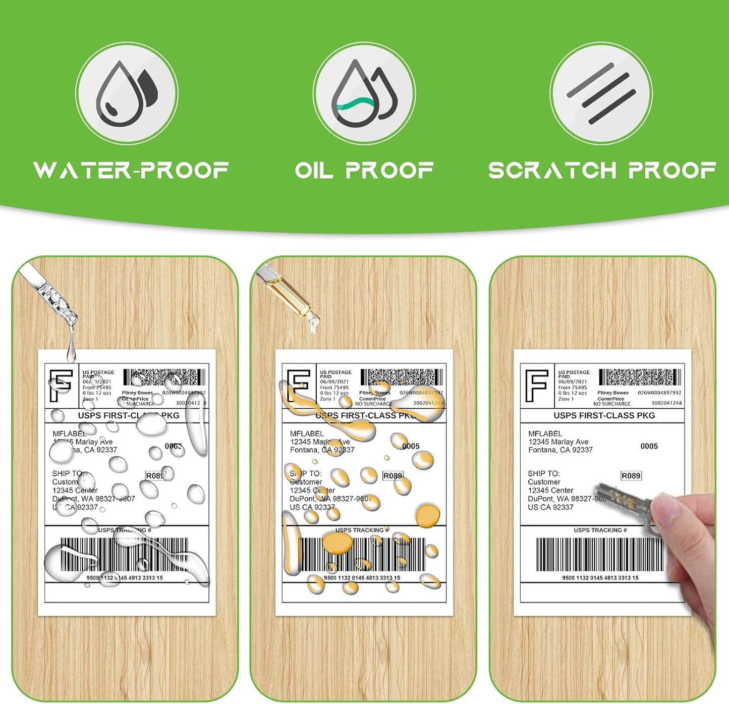 MFLABEL® 10 Rolls of 450 Labels 4x6 Direct Thermal Shipping Labels for Zebra 2844 ZP-450 ZP-500 ZP-505
