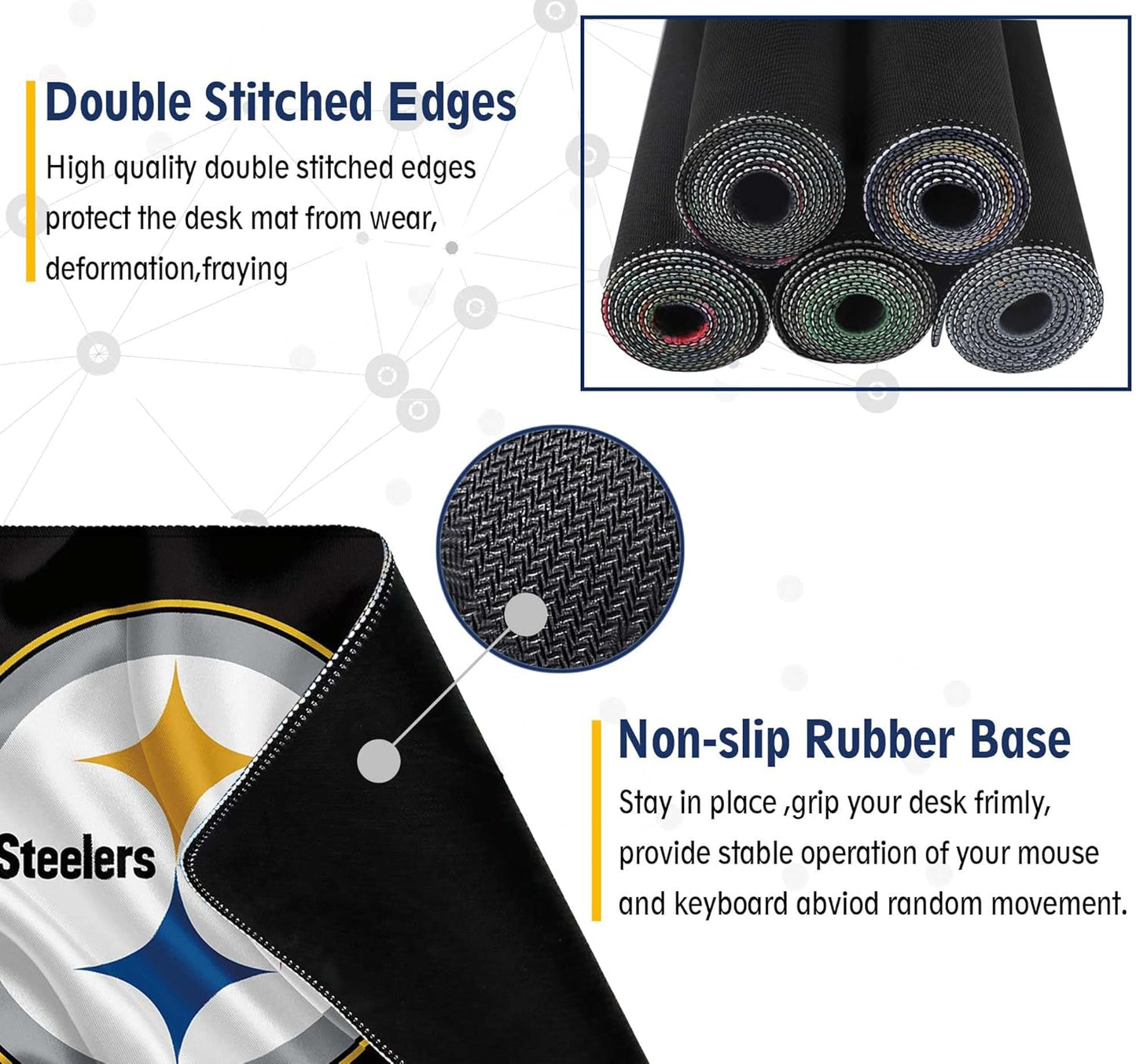 XXL Professional Gaming Mouse Pad, Large Computer Keyboard Mouse Mat Desk Pad with Non-Slip Base and Stitched Edge for Home Office Gaming Work, 31.5x15.7in Extended Mouse Pad Desk Accessories