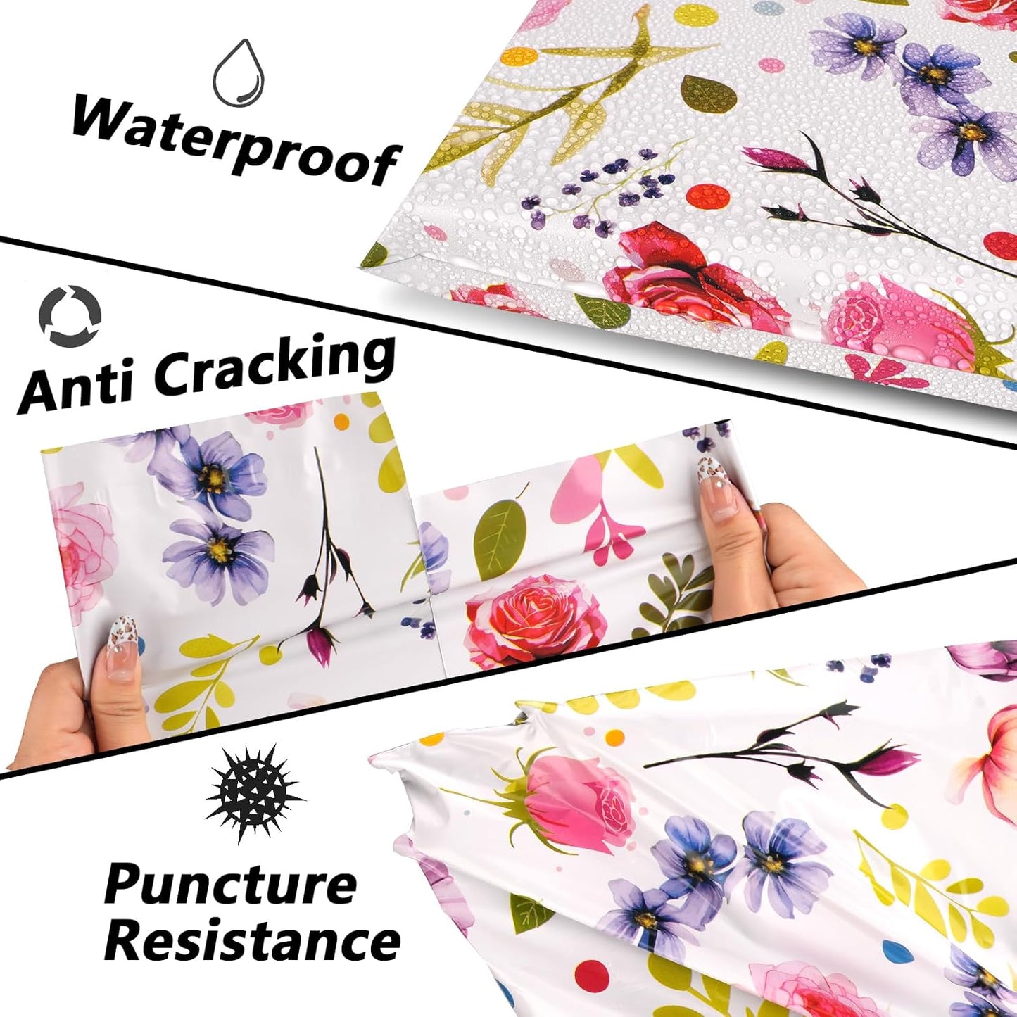 Poly Mailers 10x13 Inch 100 Pcs - Bud Printed Shipping Bags, 2.4mil Thickness, Waterproof and Tear Resistant Mailing Envelopes, Self-Sealing Packaging Bags for Small Business