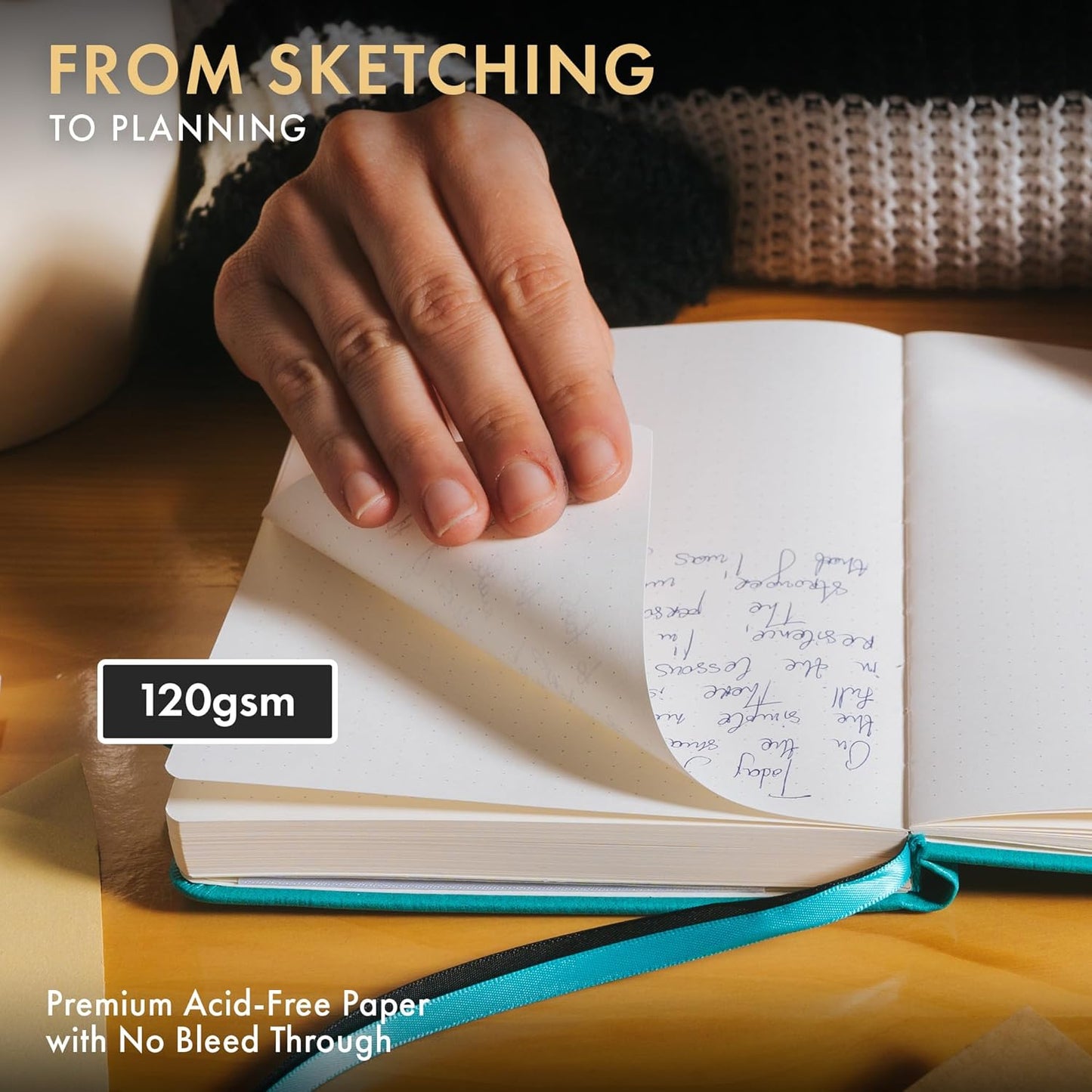 Wordsworth & Black A5 Bullet Dotted Journal 216 Dotted Pages, Hardcover Grid Dot Leather, 120 GSM Paper,Journaling Notebook for Work & Sketching,Journals for Women,Men-Gifts Box Included Turquoise