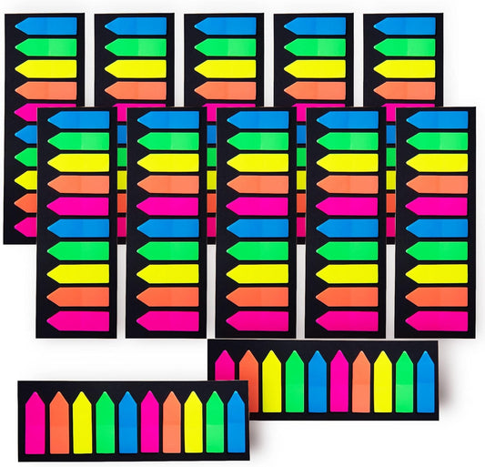 Ericter 2400 Pcs Sticky Tabs Page Markers Sticky Index Tabs, Arrow Flag Tabs - 10 Primary Color Tabs Page Flag Markers Bookmarks