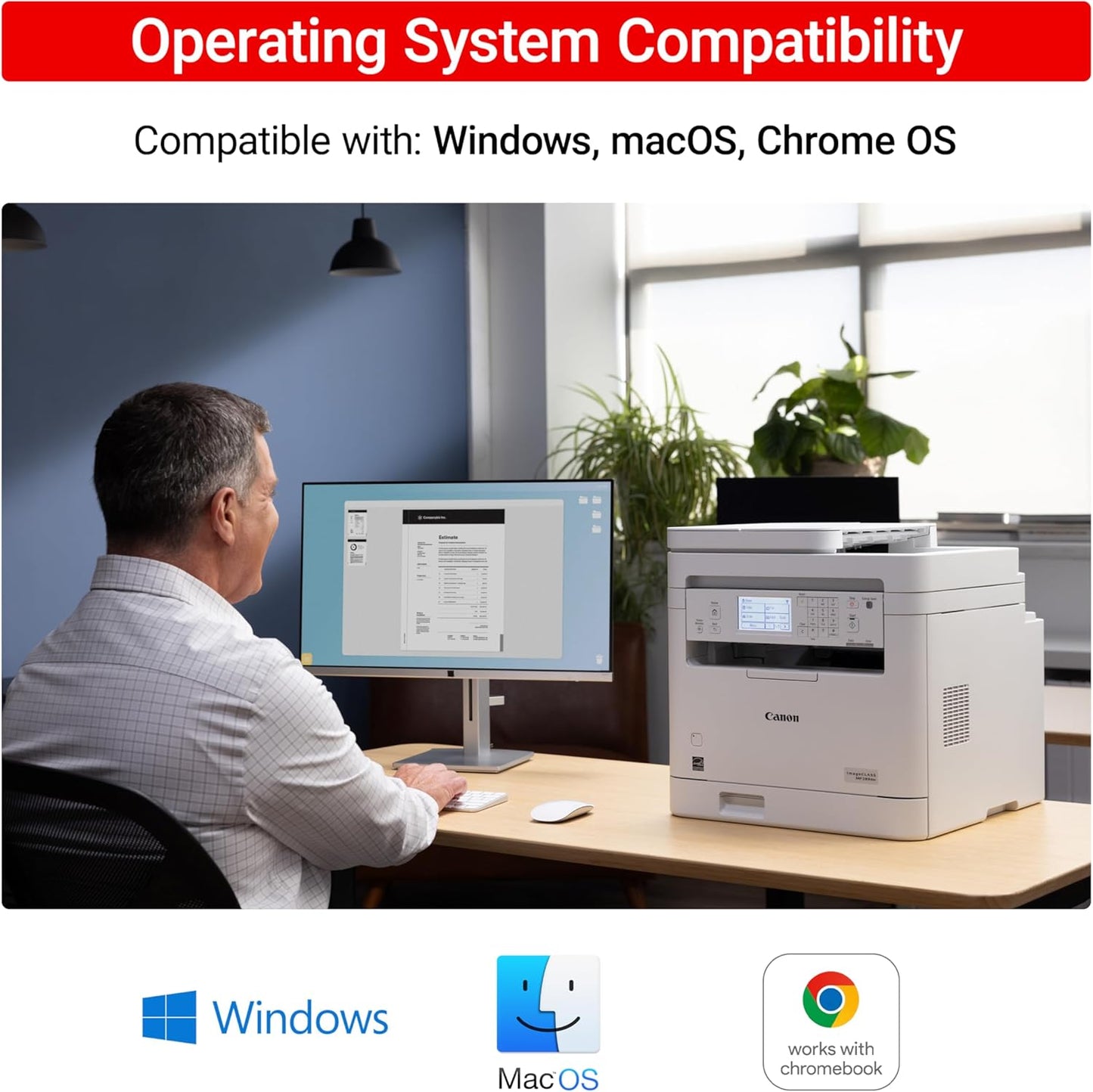 Canon imageCLASS MF289dw - Monochrome, Duplex, Wireless Laser Printer, All-in-One Print, Copy, Scan, Fax, Auto Document Feeder, 1 Year Limited Warranty, 35 PPM, White