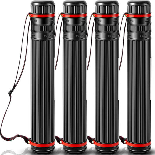 4 Pcs Large Extendable Poster Tubes from 30'' to 49' with Strap Poster Carrying Case Telescoping Tube Portable Blueprint for Posters, Blueprints, Artwork, Map Storage(Classic Standard Style)
