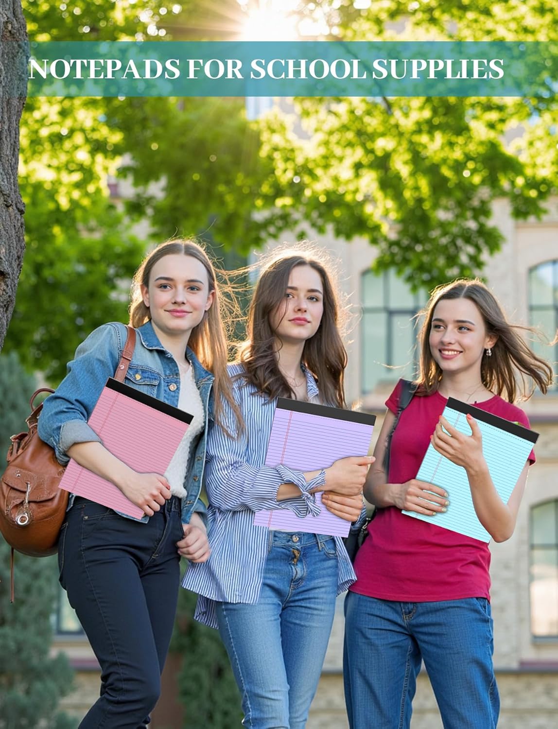 Legal Pads 8.5 x 11, 6 Pack Note Pads 8.5x11, Colored Legal Pads 8.5 x 11 College Ruled, 30 Sheets Per Writing Pads, Perforated Lined Paper Pads with Sturdy Backing, Notepads for School, Office, Home