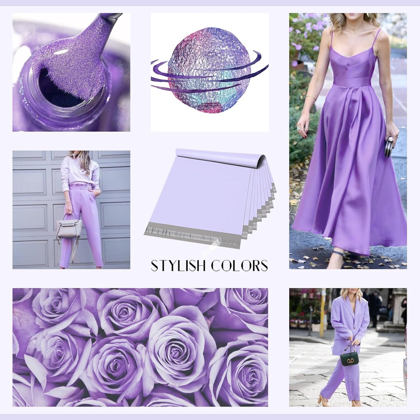 Metronic Poly Mailers 14.5X19 100 Pack, Strong Adhesive Shipping Bags for Clothing, Waterproof and Tear-Proof Packaging Bags Mailers Poly Bags for Shipping Envelopes in Lilac Purple