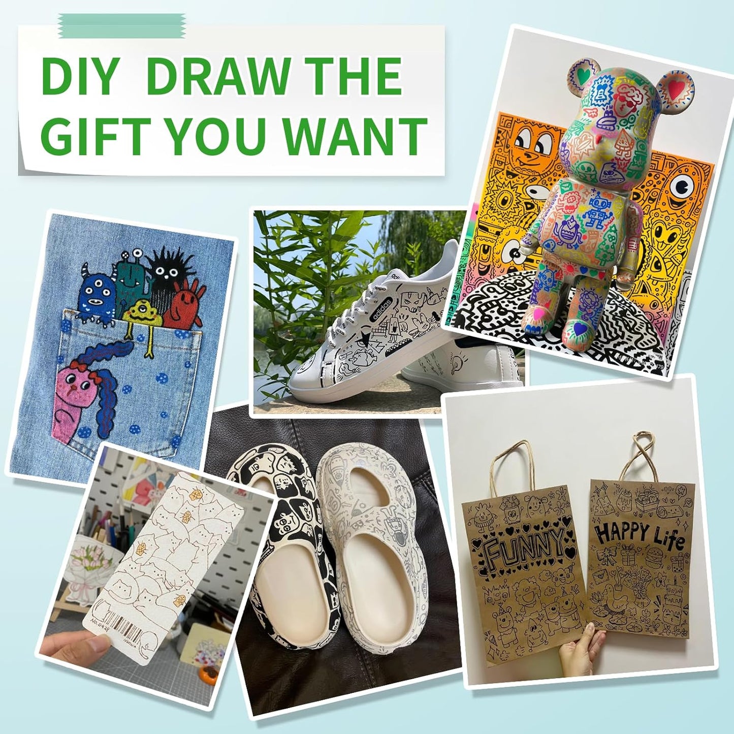 Permanent Markers, Ultra Fine Point Markers Set,12 Assorted Colors Work on Wood, Plastic, Paper, Metal, Stone, Glass for the Artist、Kids、Adult, 12 Count