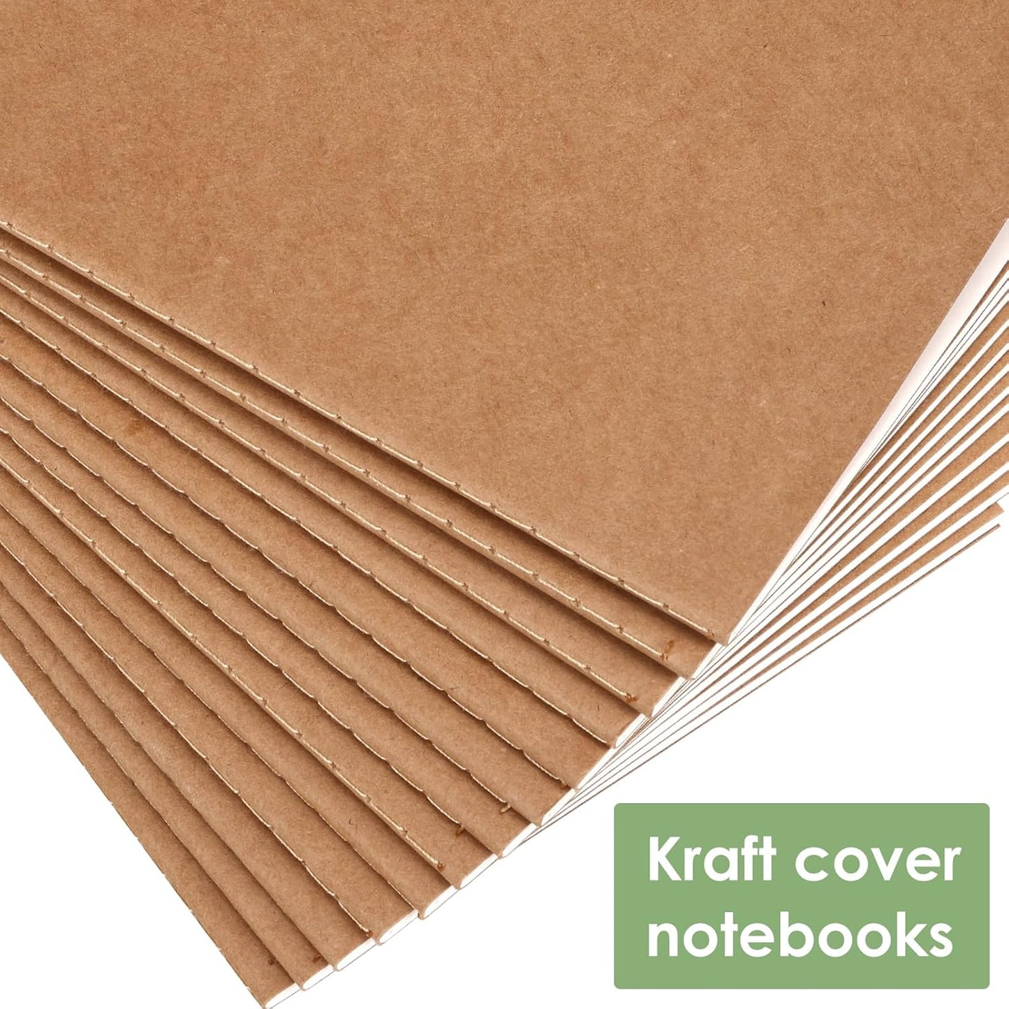 LABUK 100 Pack Lined Kraft Notebooks, A5 Journals Bulk, 8.3x5.5 Notebook Bulk for Traveler Journal, Students Gift School Office Supplies (30 Sheets/60 Pages)