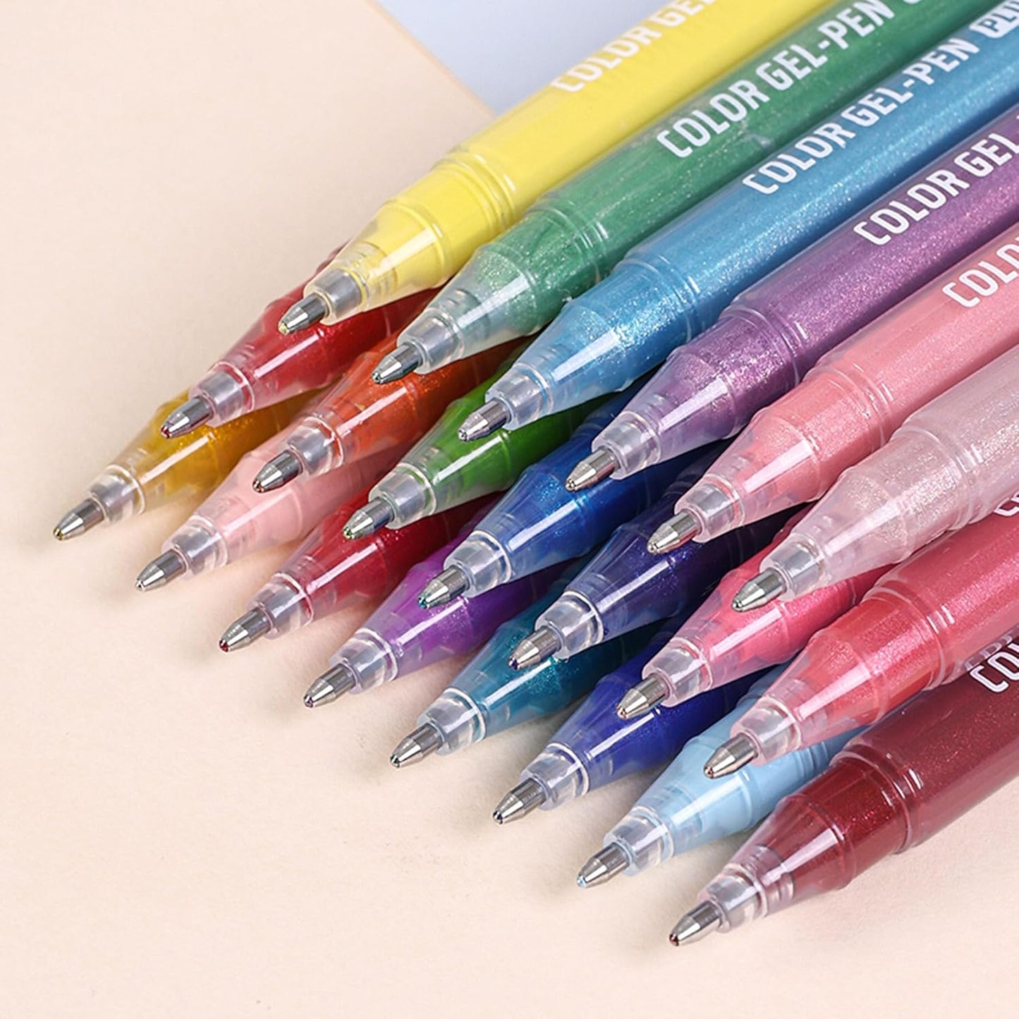 72 Colors Glitter Gel Pens Plus for Adults Metallic Writing Drawing Pens for Birthday Cards, Christmas Cards, Art Crafts, Coloring Books, DIY Projects