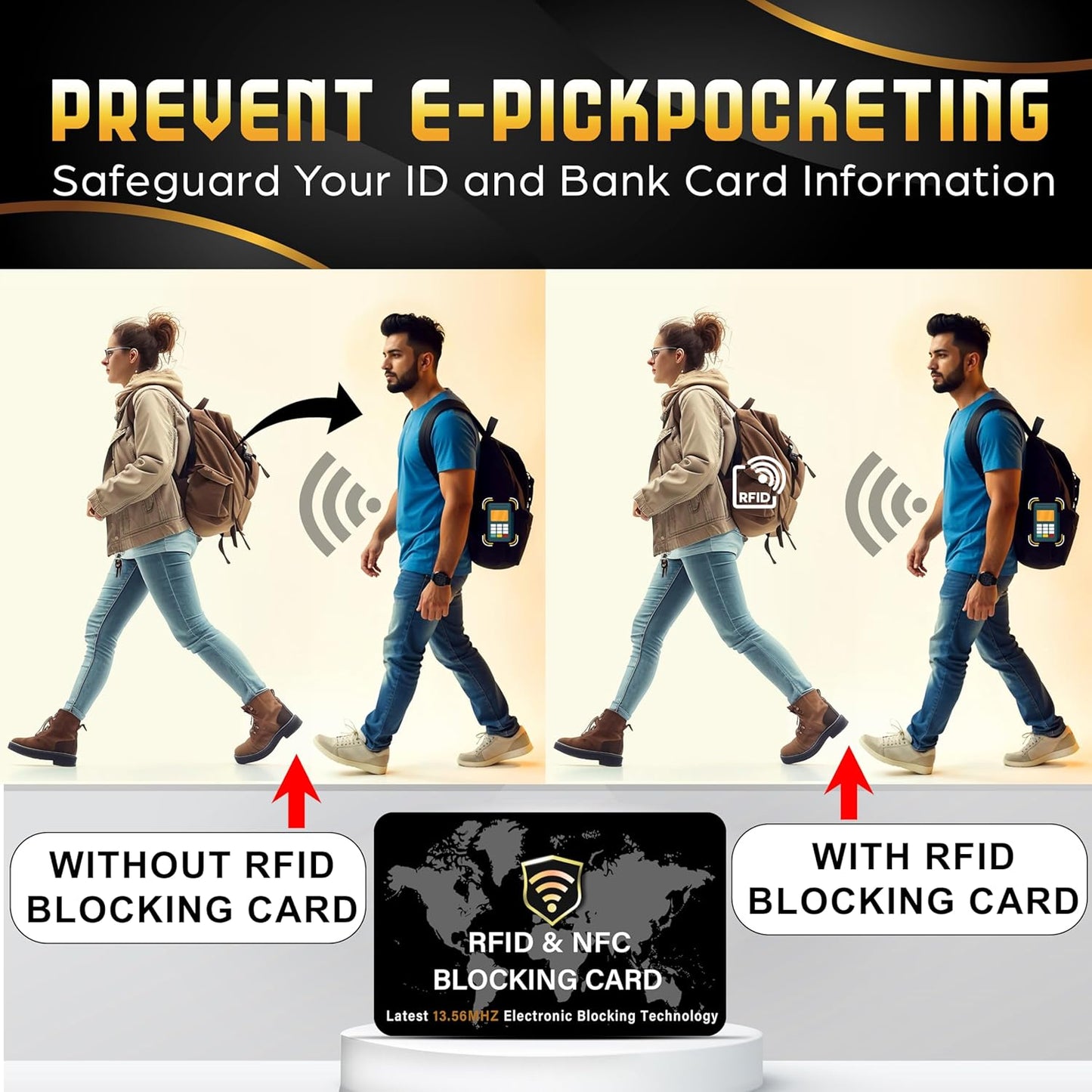 SaiTech IT 2 Pack RFID Blocking Card NFC Contactless Debit/Credit Card ATM Passport Protector ideal for Men & women slim with World map design perfectly fit in wallet(Black), White