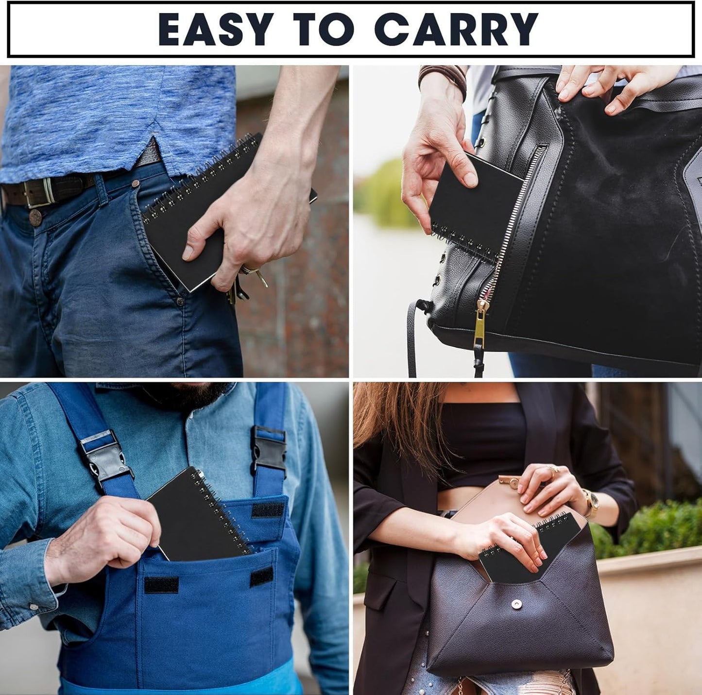 Jutom 150 Pcs Small Spiral Notebooks Memo Pads 3x5 Bulk Small Pocket Notebooks Mini Notepads with Lined Pages Mini Journals for Office Back to School Work Writing Supplies, 120 Pages (Black)