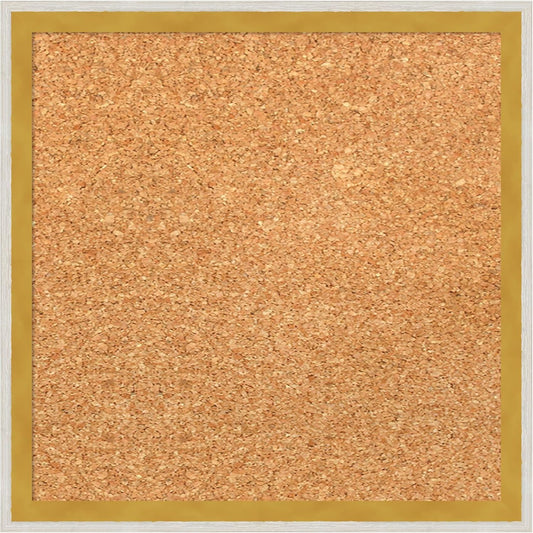 Amanti Art Natural Cork Board for Wall, 13x13 Vision Board with White Frame, X-Small Corkboard Office Decor for Home Organization, Modern Corkboard Pinboard to Display Items for Home Organization in