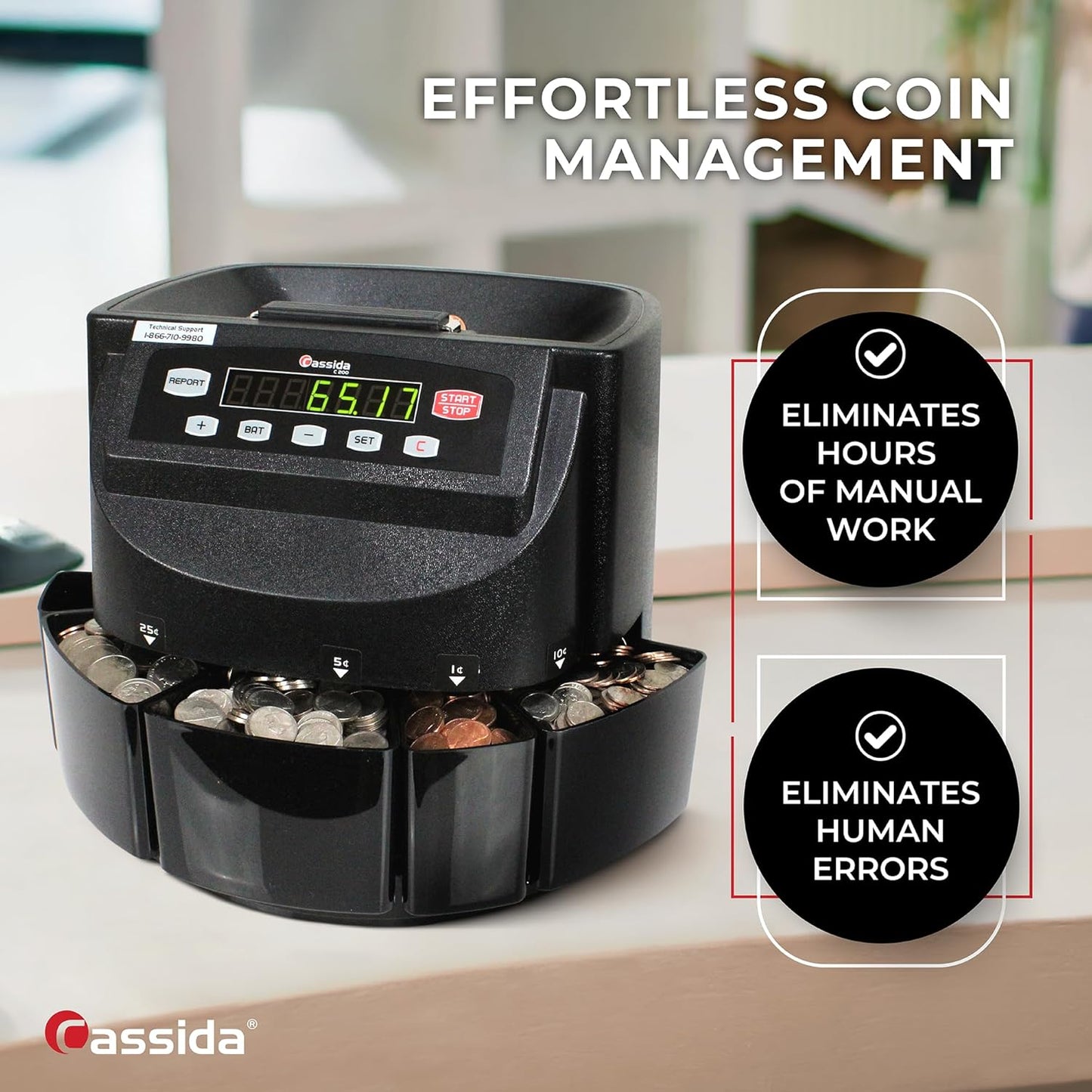 Cassida C200 Coin Sorter, Counter and Roller