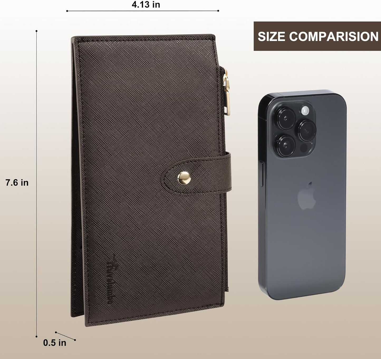 Travelambo RFID Wallet Women Large Size Bifold Multi Card Wallet Case with Zipper Pocke Credit Card Holder for Women