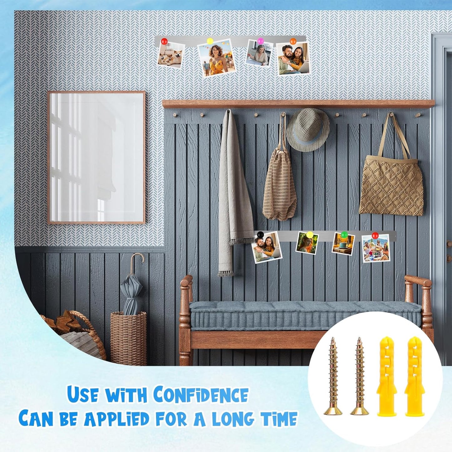 6 Pieces 36 Inch Frameless Magnetic Stainless Iron Board Strips Bulletin Bar Magnetic Wall Board Memo Strip Set with 48 Pieces Colorful Magnets for School Office Home