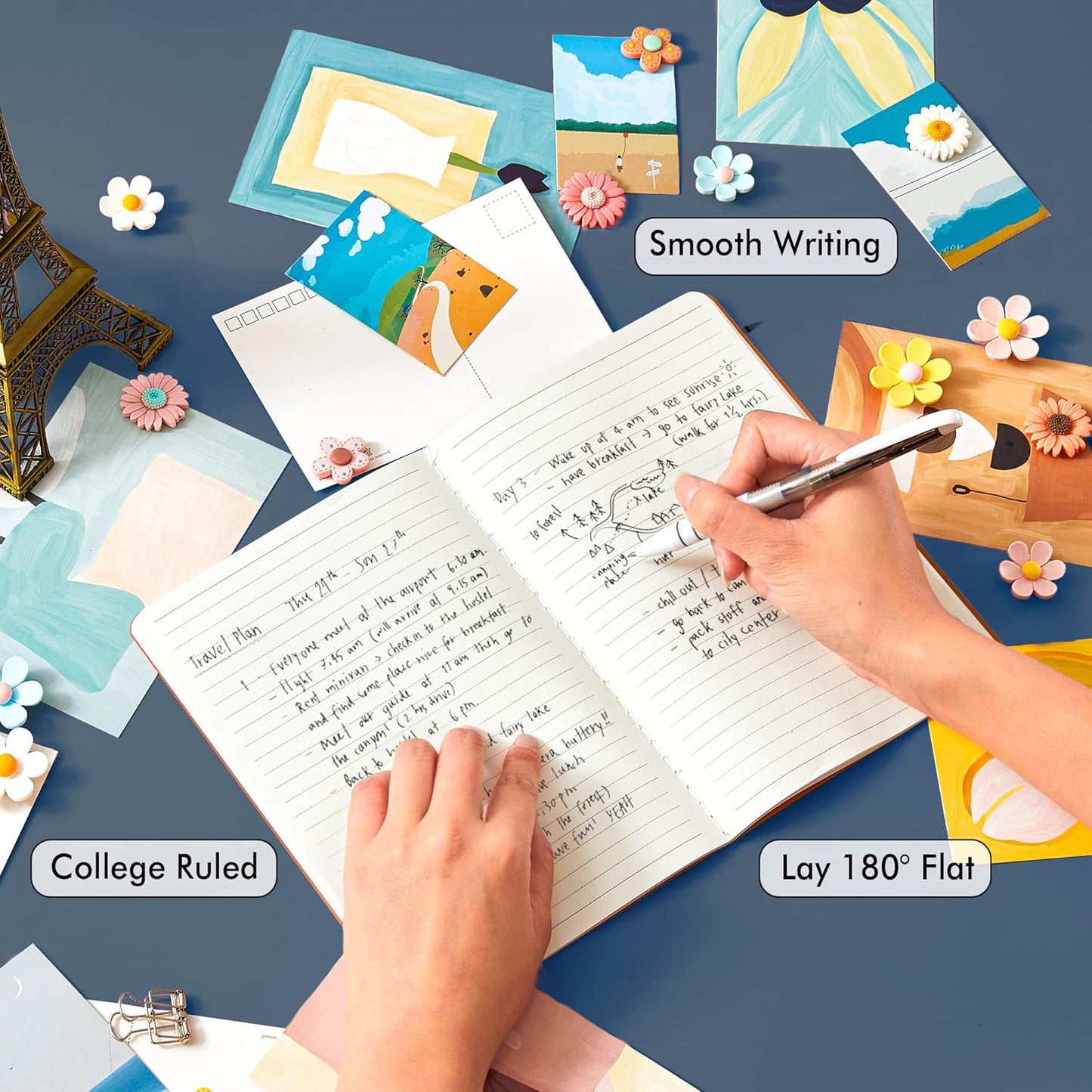 16 Pack Soft Cover Journal Bulk, Feela Lined Notebooks College Ruled for Work for Women Girl Writing, Blank Travel Journal Note Taking Notebook School Business Supplies, 8.2” x 5.5”, A5, Dark Orange