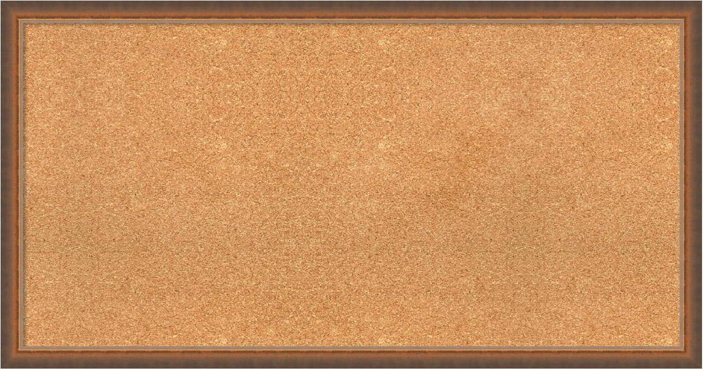 Amanti Art Natural Cork Board for Wall, 22x42 Vision Board with Bronze Frame, Large Corkboard Office Decor for Home Organization, Modern Corkboard Pinboard to Display Items for Home Organization in