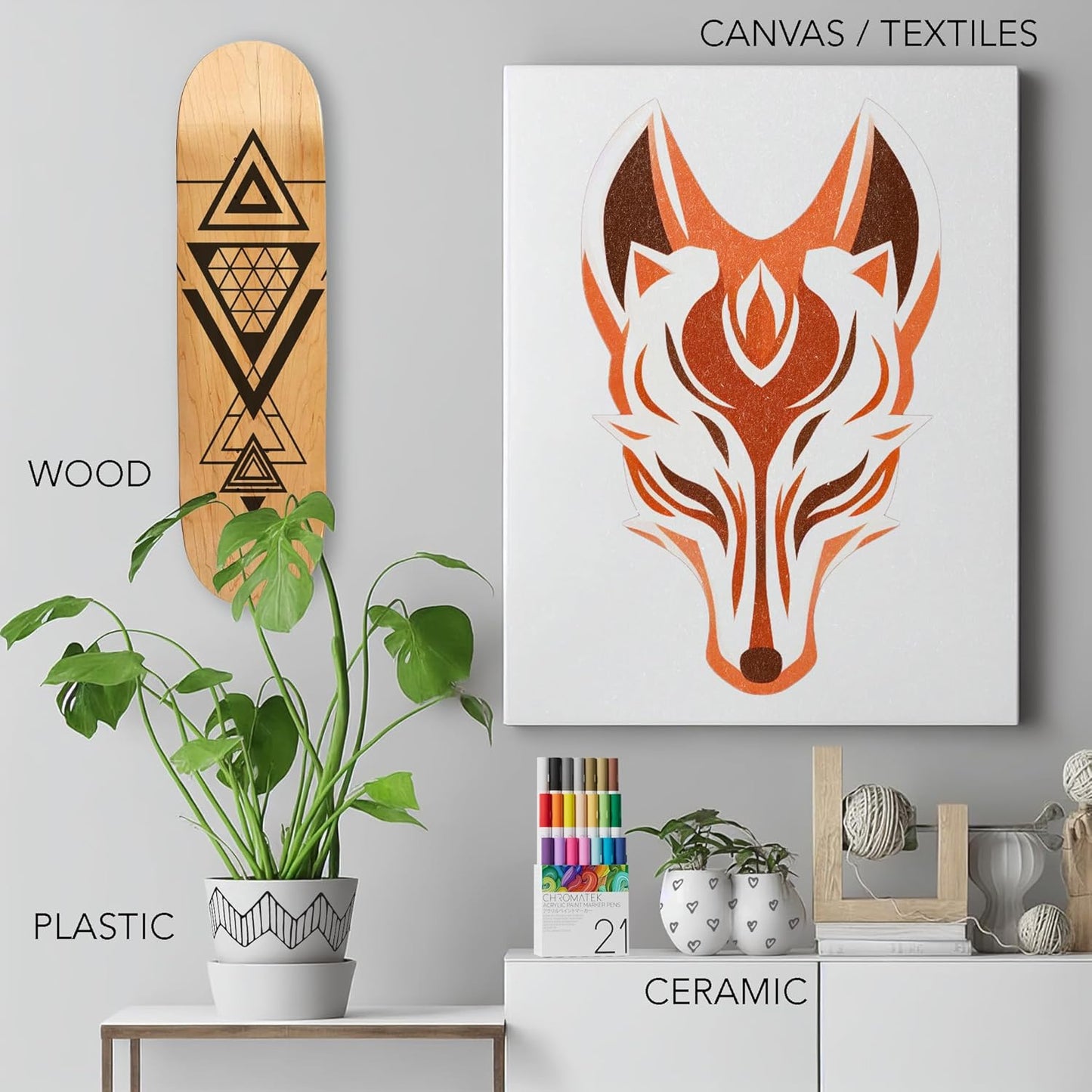 CHROMATEK Dual Tip Acrylic Paint Markers - 21 Colors Premium Paint Pens for Canvas, Rock Painting, Glass, Wood, Ceramic, DIY Crafts Art Supplies - Waterproof, Quick Drying with Video Tutorials & Ebook