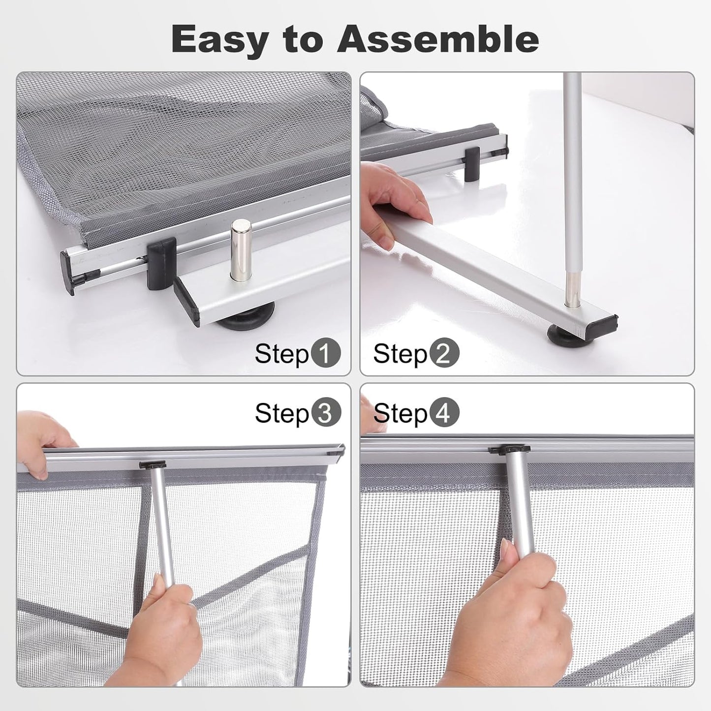 PATIKIL Portable Magazine Display Racks Floor Standing Double A4 8 Mesh Pockets Brochure Stand Catalog Literature Holder for Hotel, Exhibition, Office, Gray