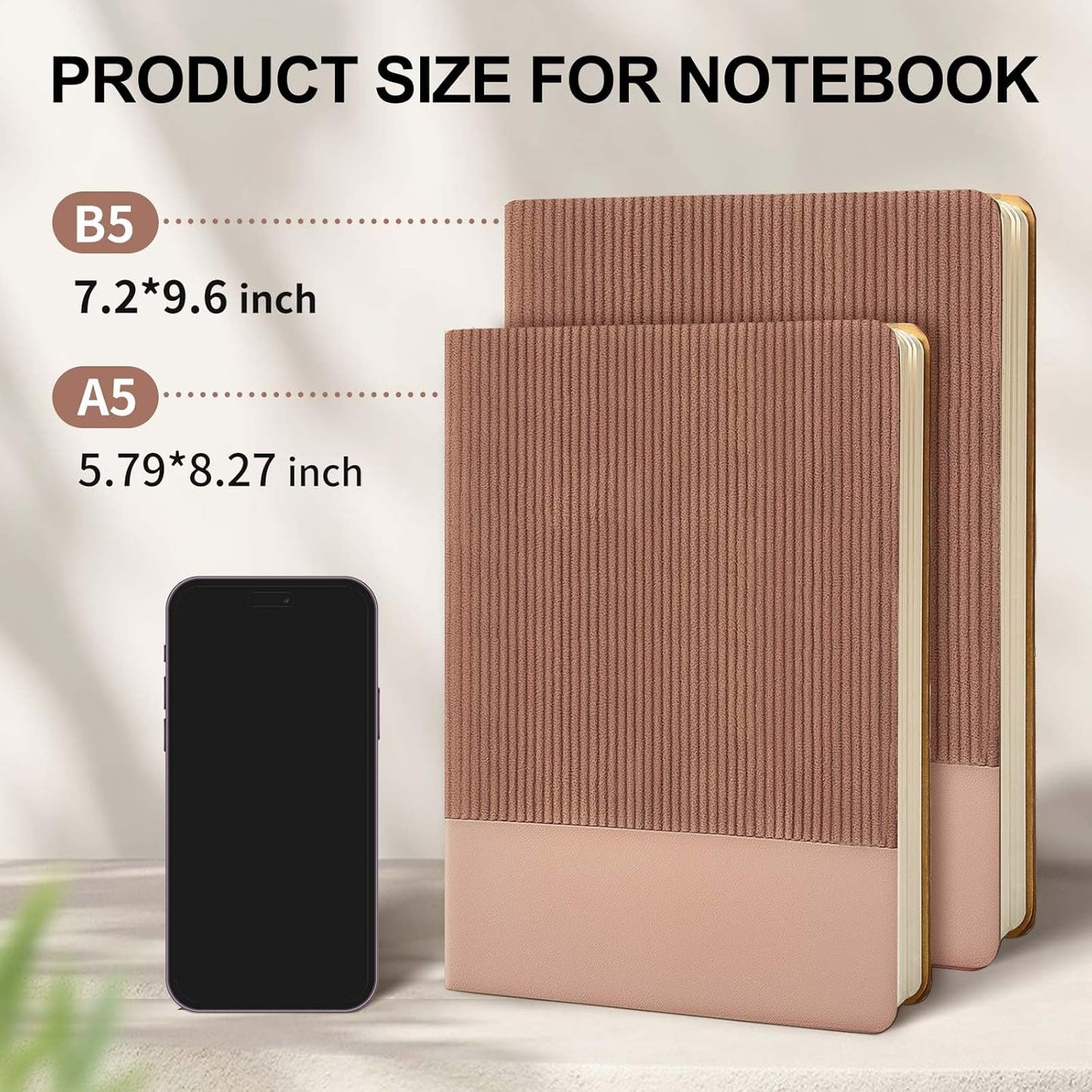 Lined Journal Notebook for Work College Ruled Note Book 5.79"x8.27" A5 PU Leather Daily Journaling 216 Pages for Women Men Writing Home School Supplies Business (A5 Lined 216pages, 02-Dark Pink)