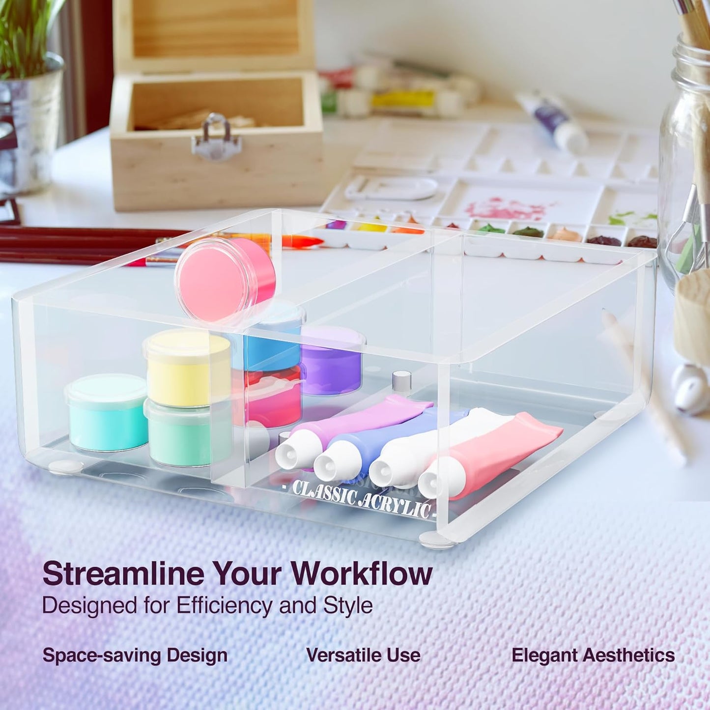 Paper Clip Holder w/Adjustable Compartment Includes Premium Gift Box. Great Gift for Christmas. Durable & Stylish Desk Organizer for Office Supplies & Sticky Note/Post it Note Holder.