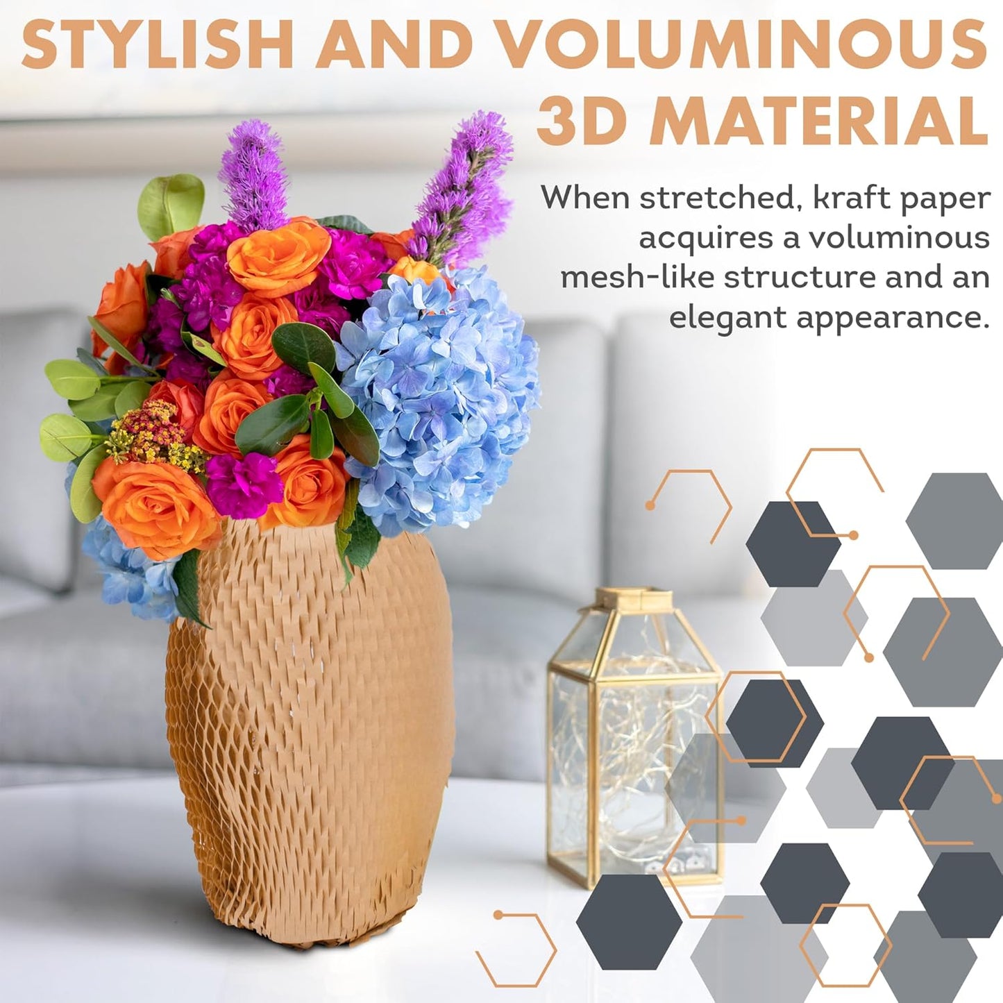 Brown Honeycomb Packing Paper for Moving Breakables, 15 Inch x 100 Feet. Fragile Shipping Supplies. Perforated Packing Materials for Fragile Items. Moving Paper Wrap. Eco Friendly Packaging