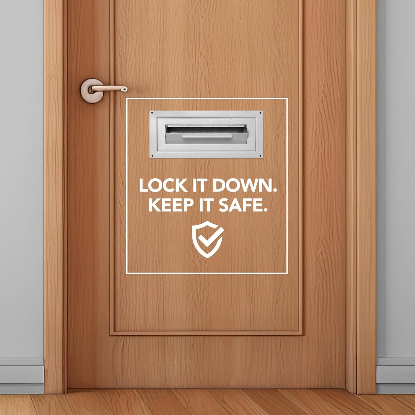 Through-The-Door Drop Box Deposit Safe 12 x 6 x 15 - Heavy Duty Steel Mailbox with Lock for Receiving Mail, Checks, Letters, Cash and More for Home, Office and Commercial Use (D500) (Gray)